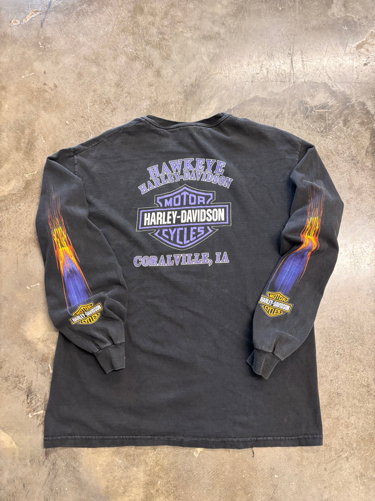 Vintage Harley Davidson Flaming Eagle long sleeve  size large