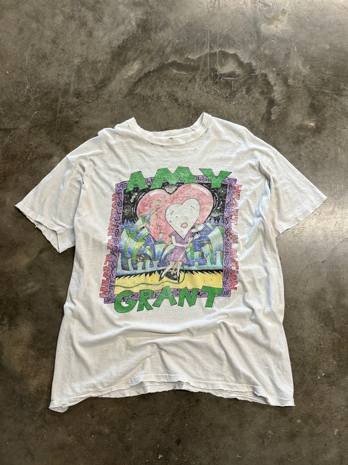 Vintage Thrashed and Distressed Amy Grant shirt size xl