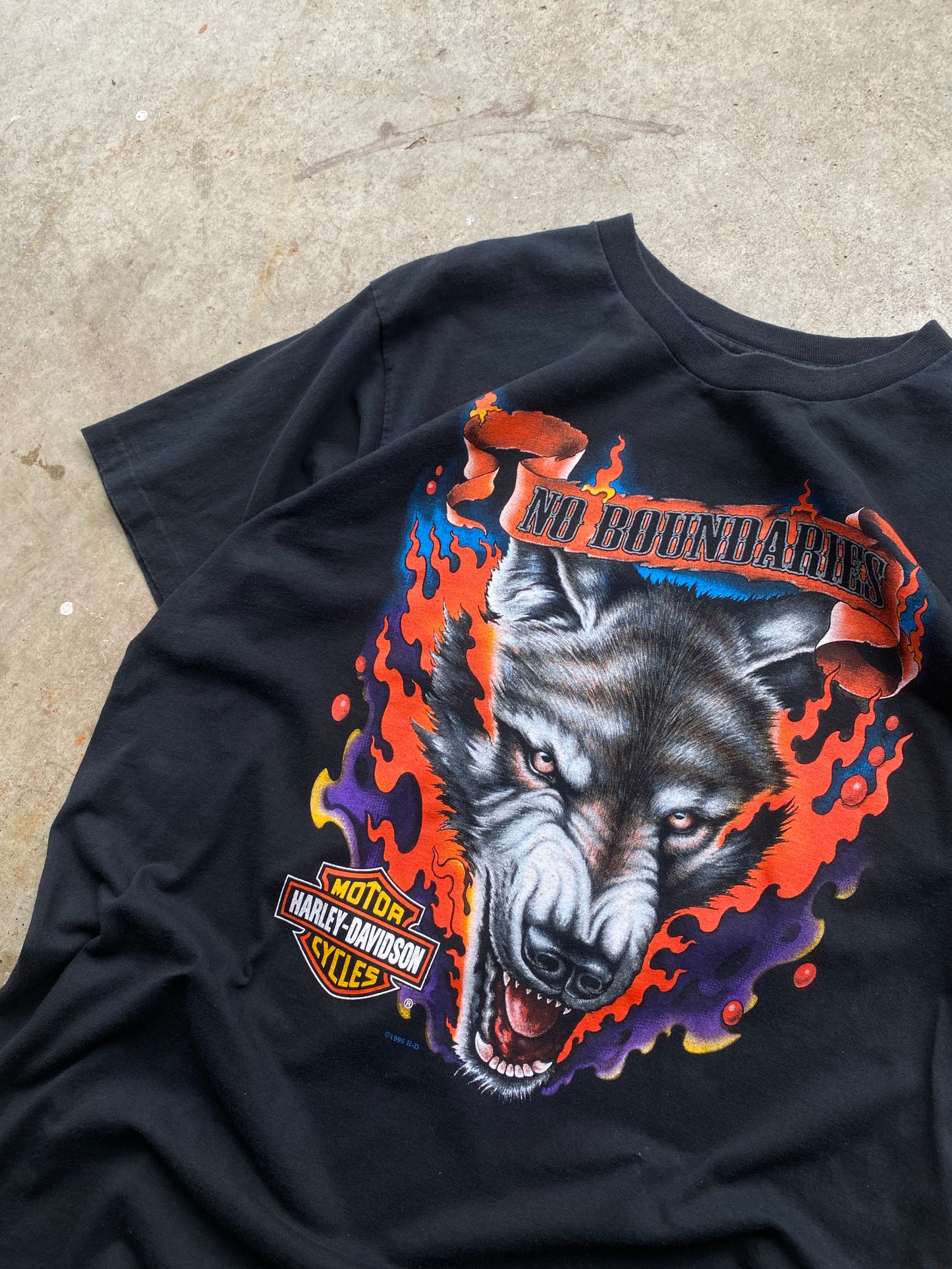 Vintage Harley Davidson No Boundaries shirt FITS 2XL tagged XL