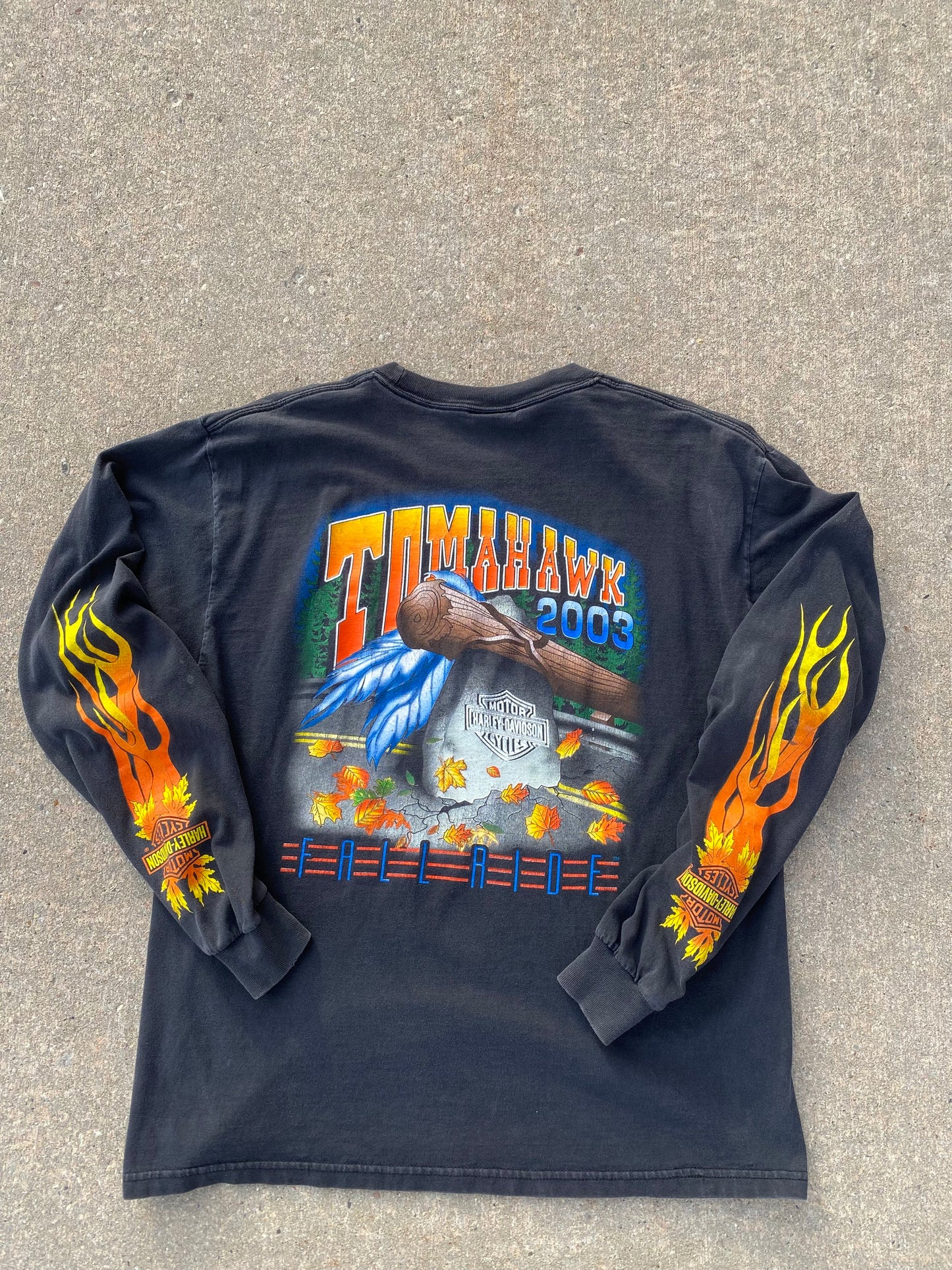 Vintage Harley Davidson Tomahawk run long sleeve size large