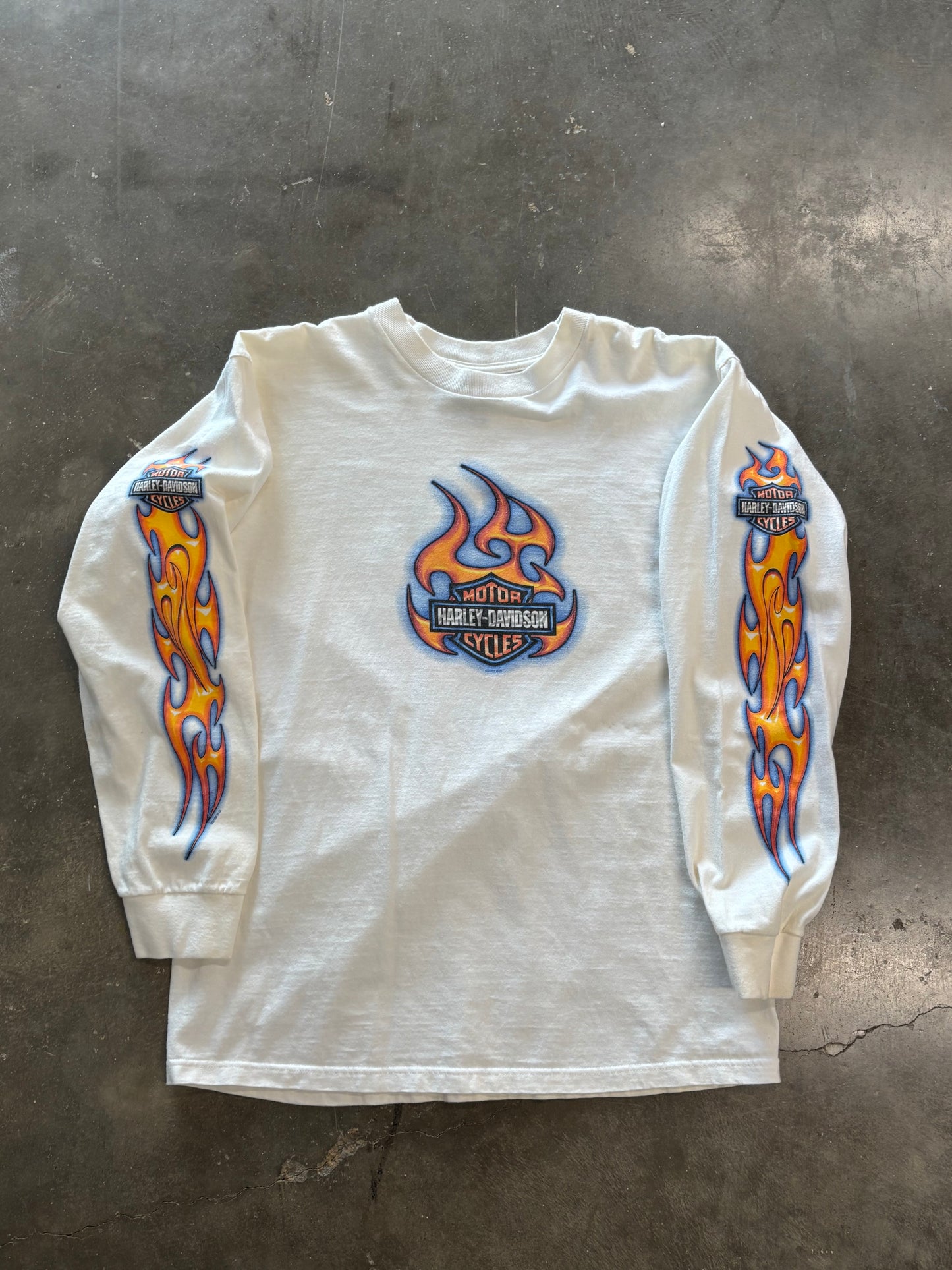 Vintage Harley Davidson white long sleeve size large