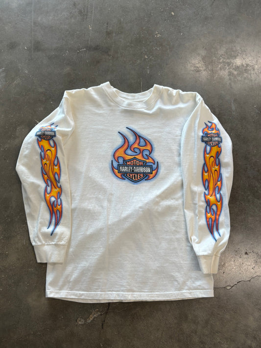 Vintage Harley Davidson white long sleeve size large