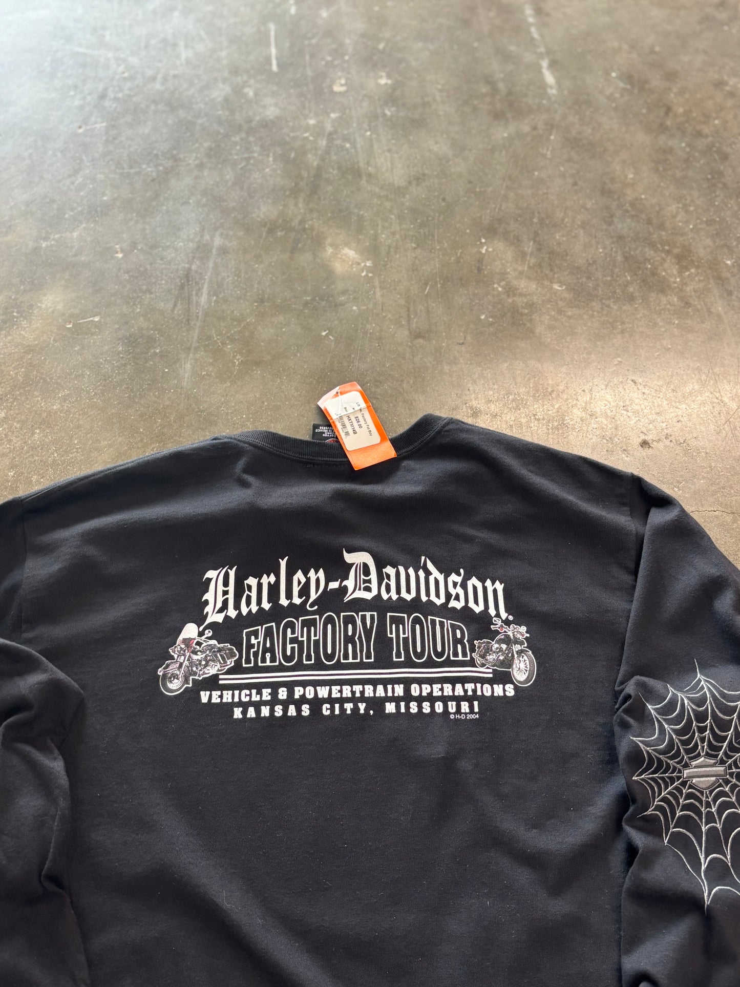Vintage Harley Davidson budget spiderweb long sleeve size medium