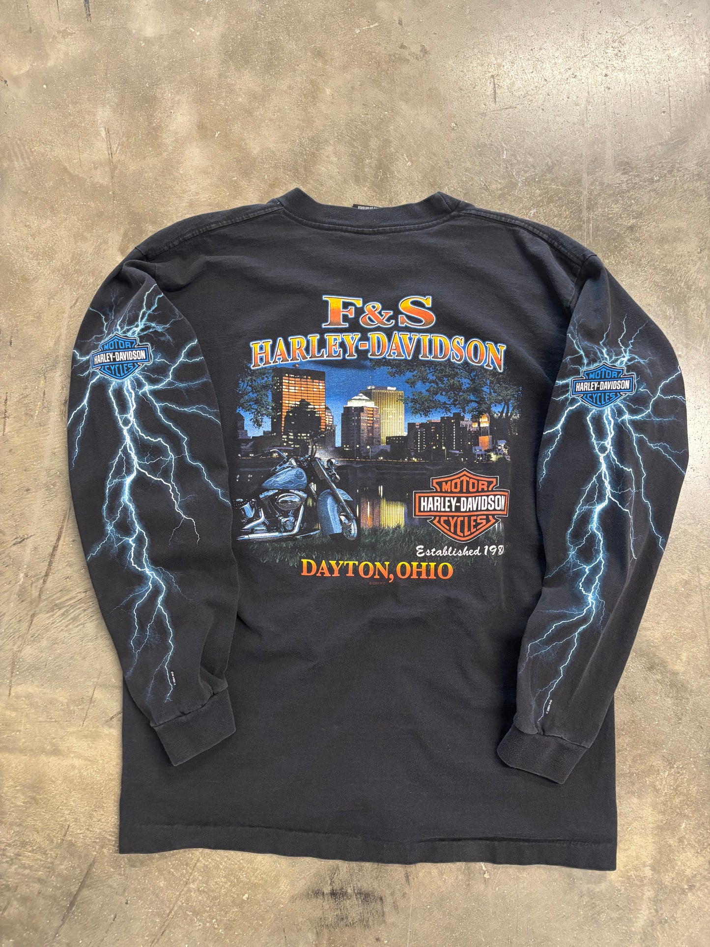 Vintage Harley Davidson lightning long sleeve size large