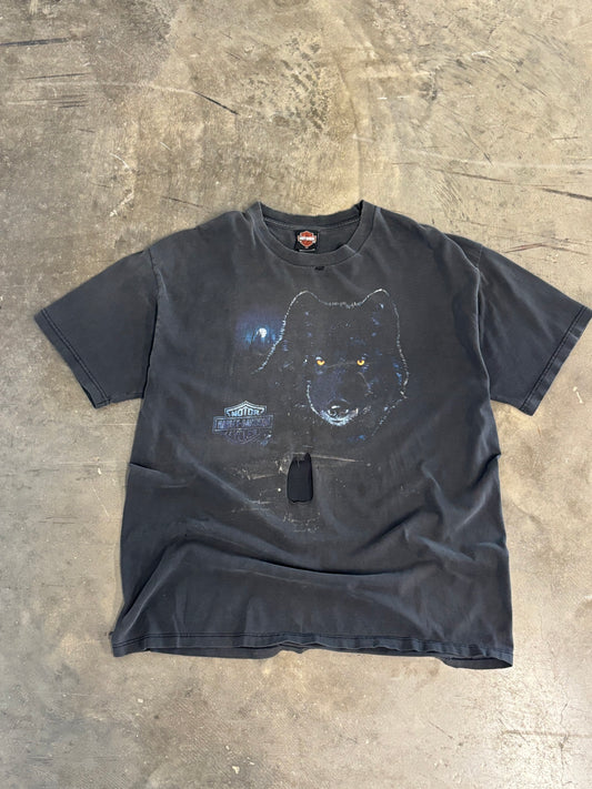 Vintage Faded Clapped Wolf Harley Davidson shirt size xxl