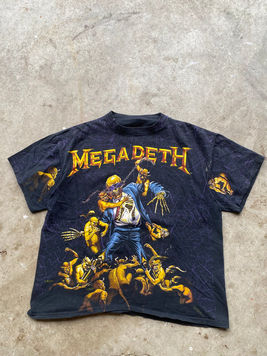 Vintage Megadeth 1991 AOP shirt size extra large