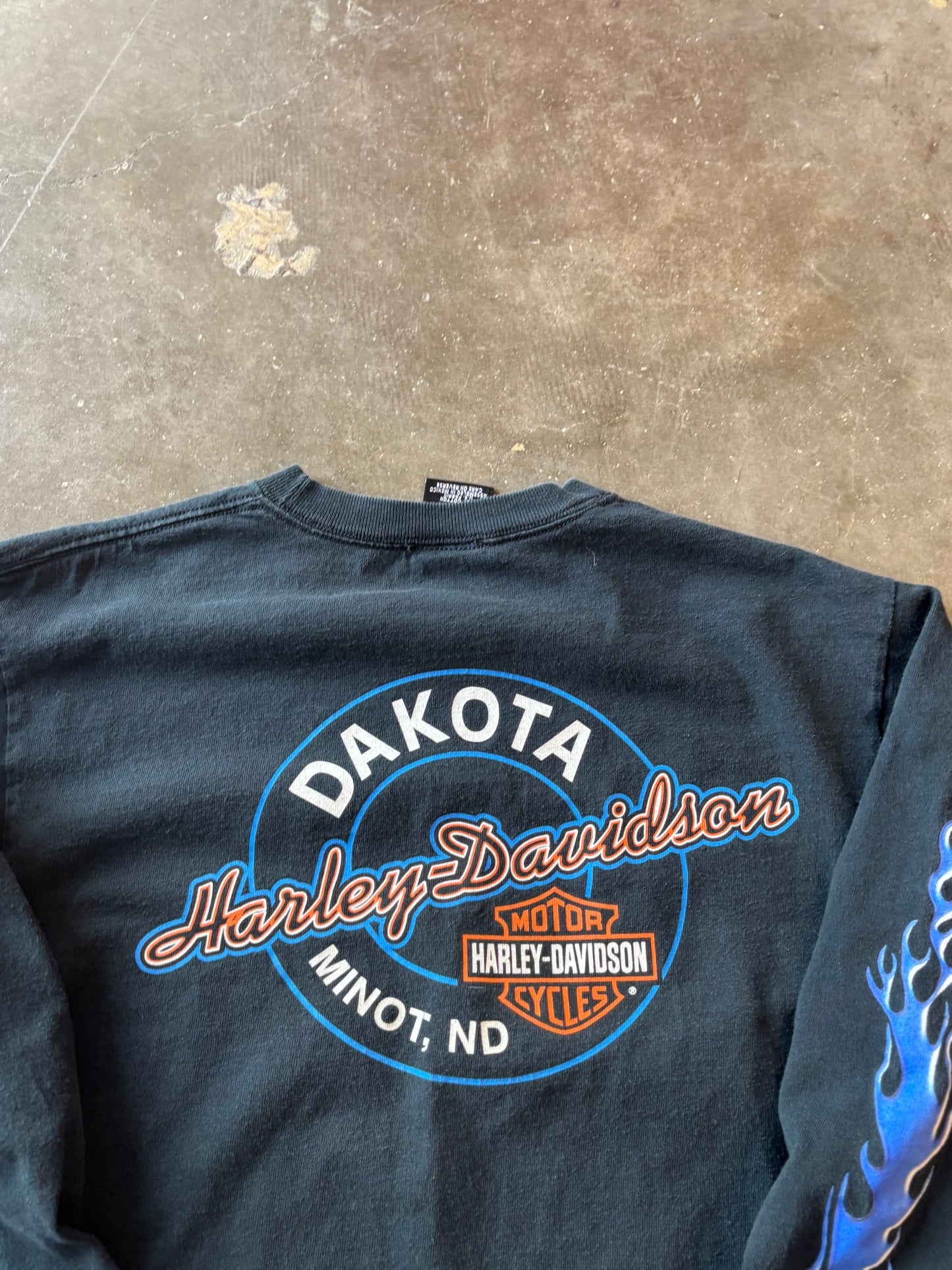 Vintage Harley Davidson blue flame long sleeve size medium