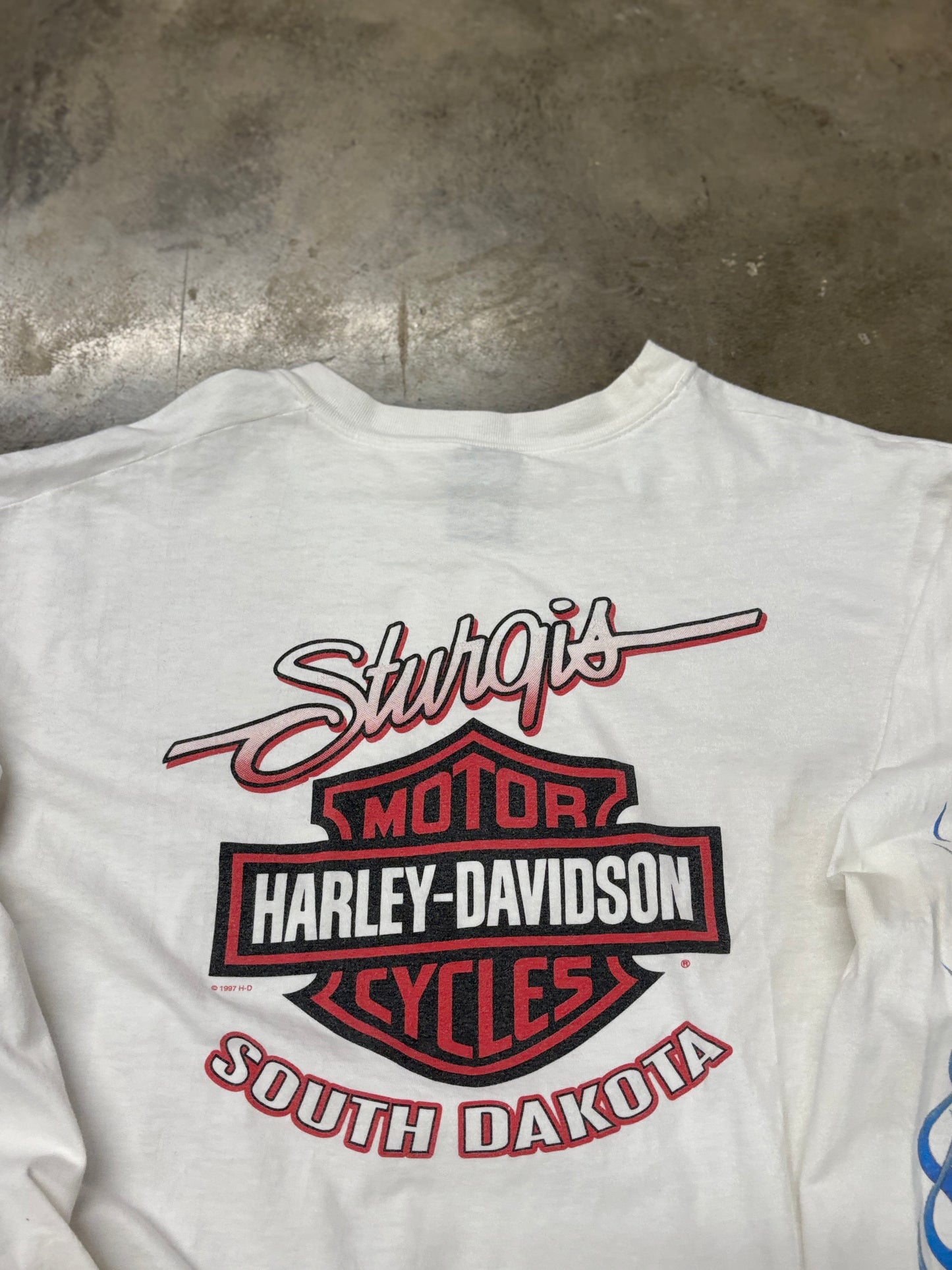 Vintage Harley Davidson Sturgis purple flame long sleeve size xl