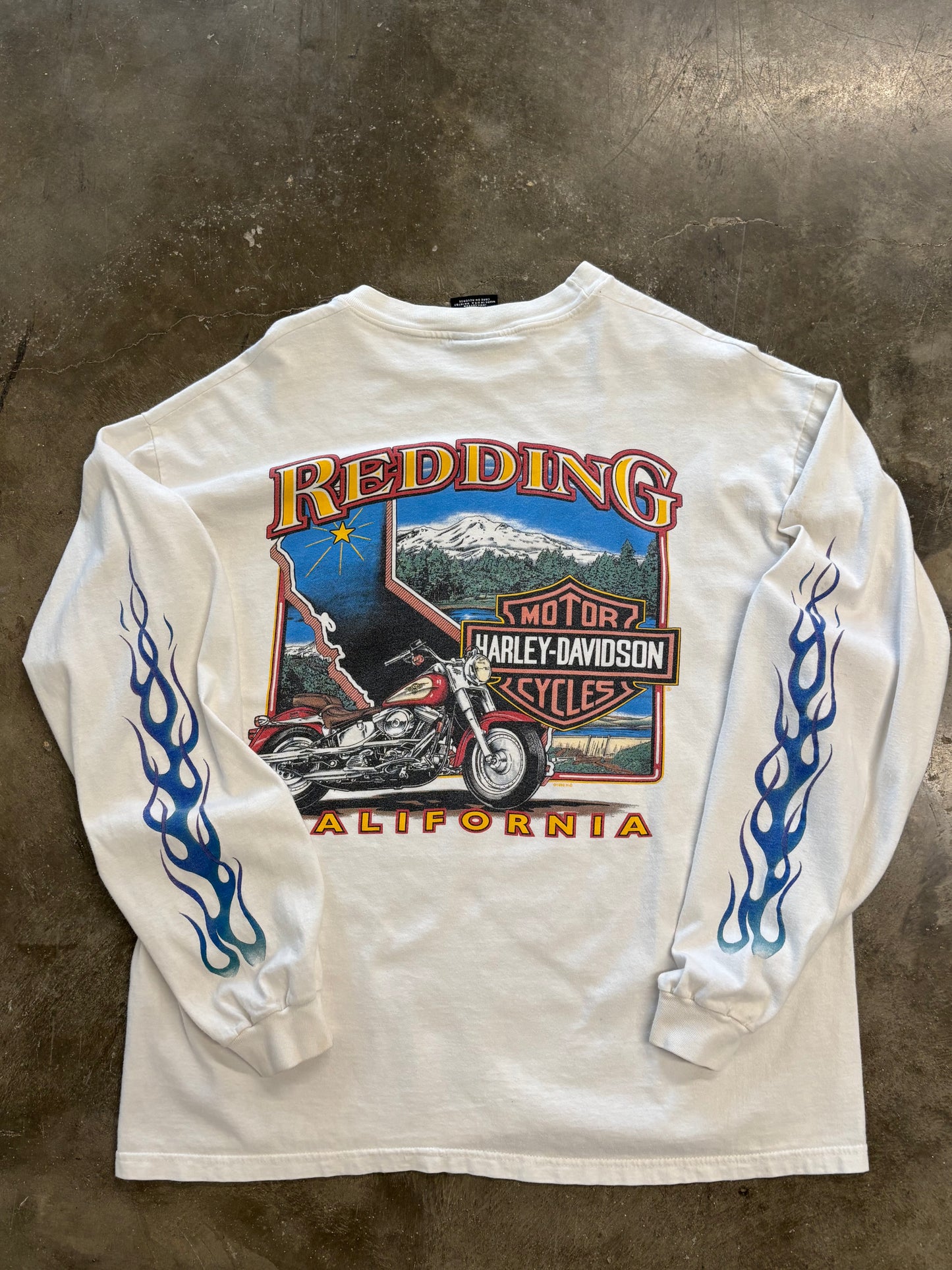 Vintage Harley Davidson Blue flame eagle size xl