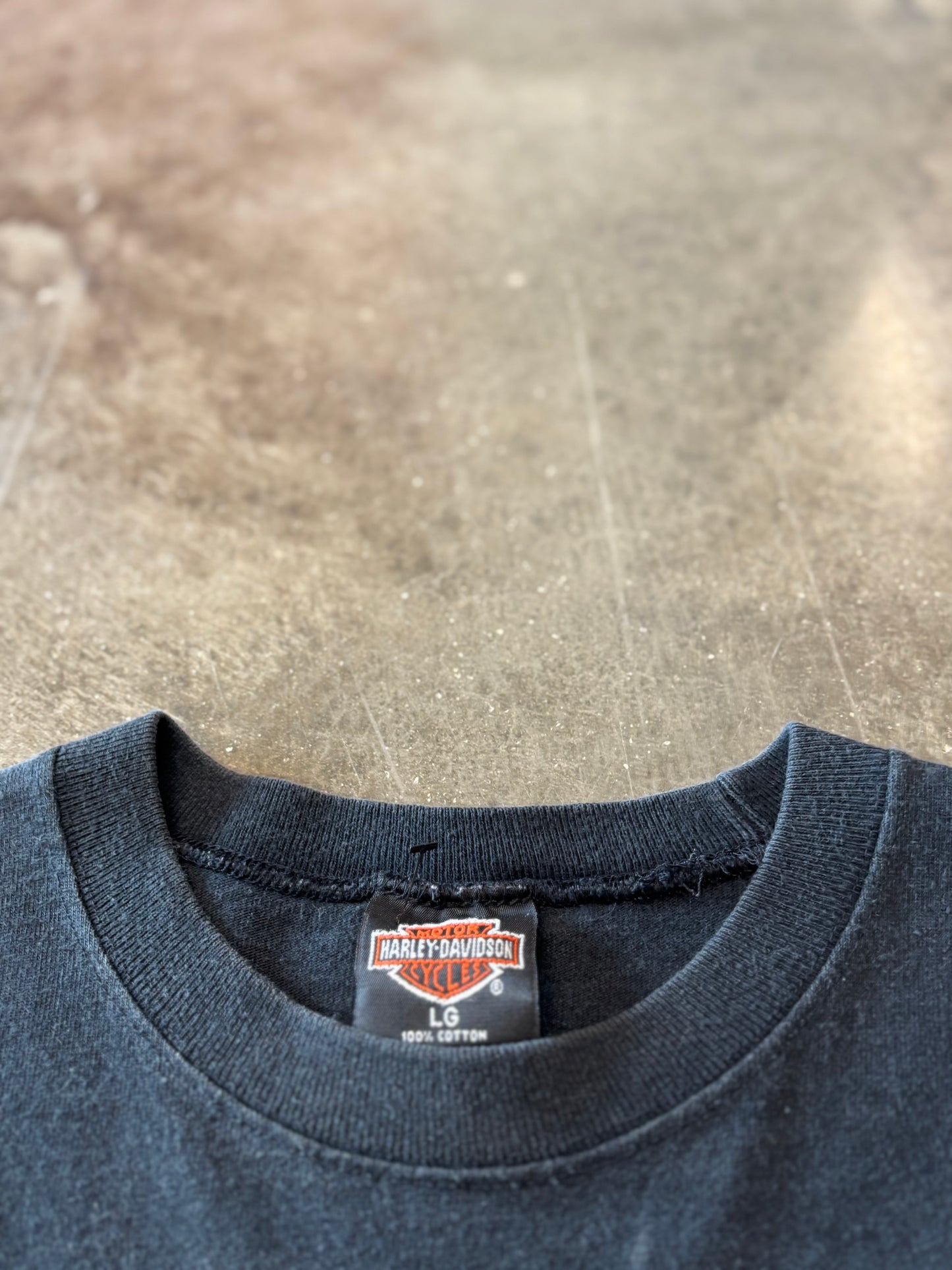 Vintage Harley Davidson Blue Flame Ball long sleeve size large