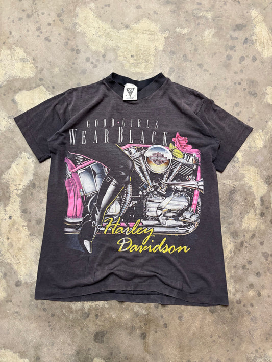 Vintage Harley Davidson Good girls wear black shirt size medium