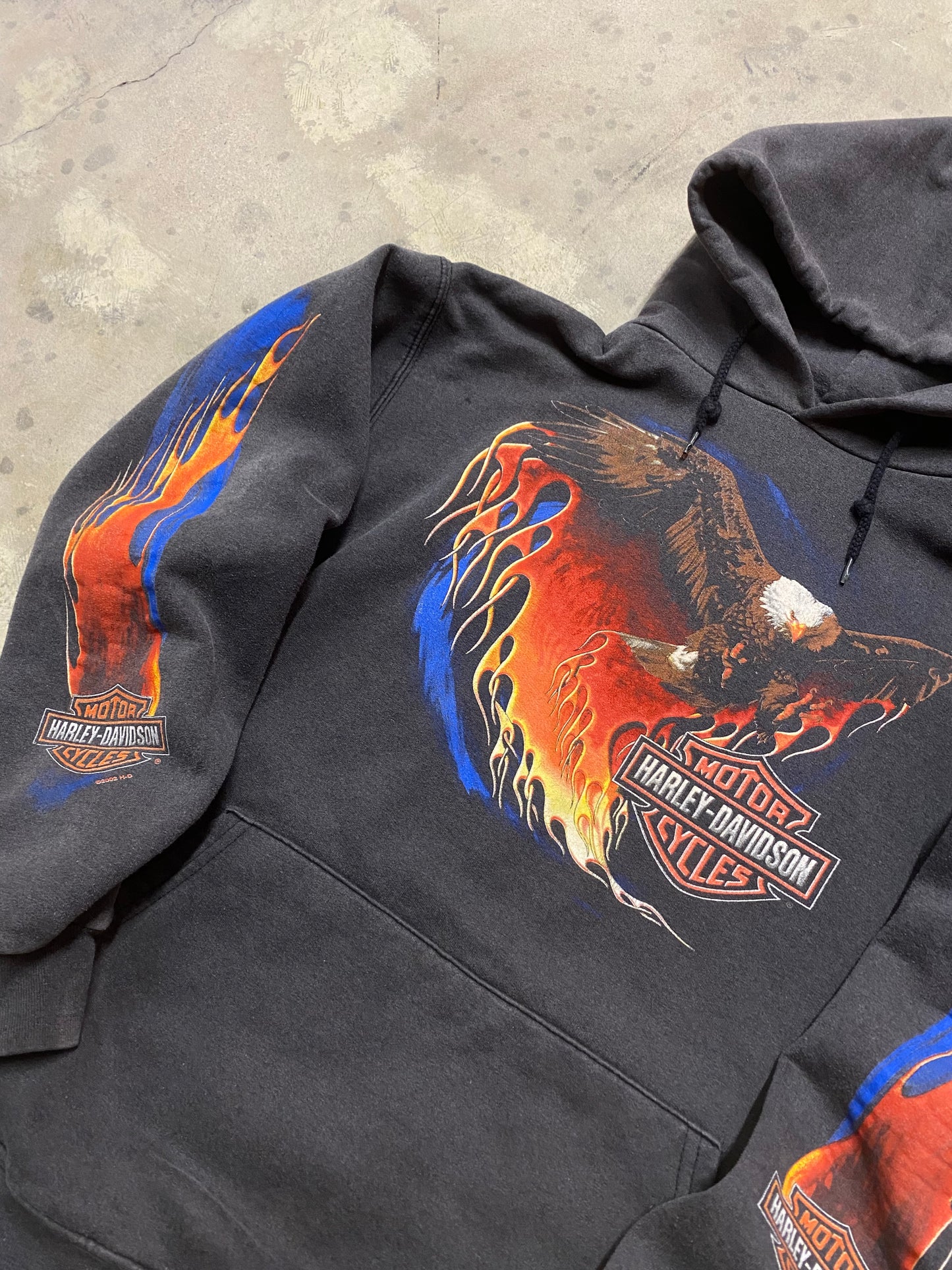 Vintage Harley Davidson Flaming Eagle Hoodie Size medium
