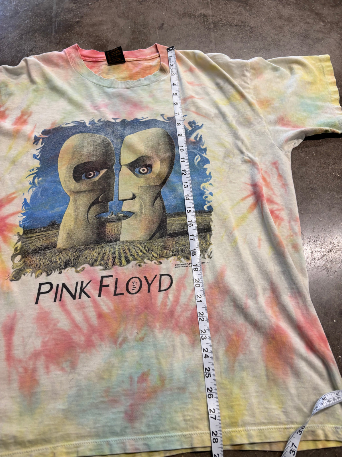 Vintage Tie Dye Pink Floyd Division Bell shirt size Extra large