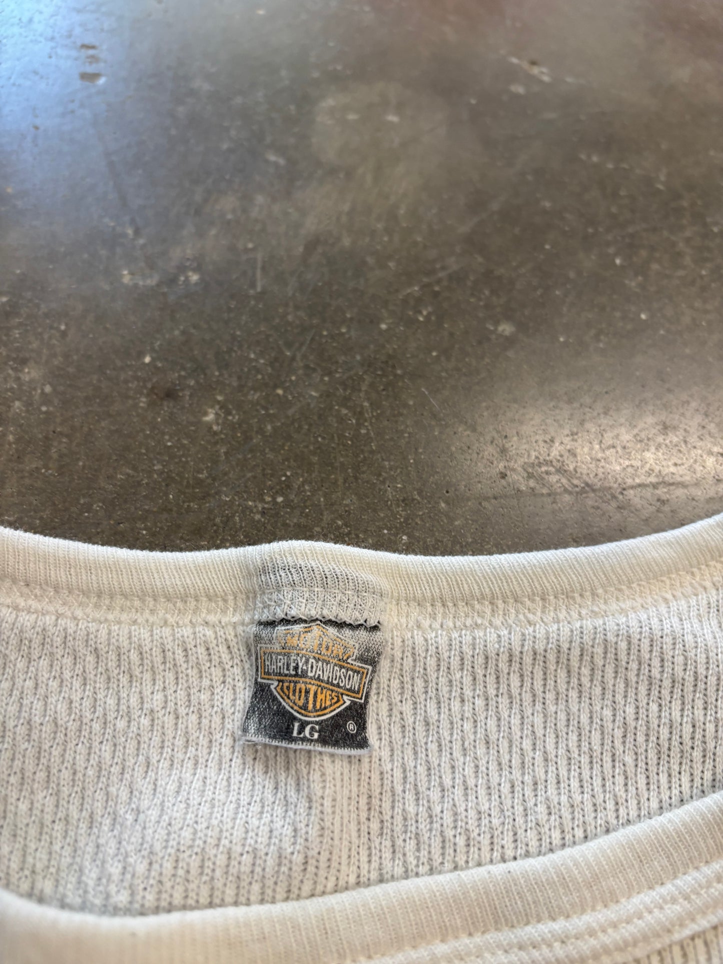 Vintage Harley Davidson White Thermal Size large