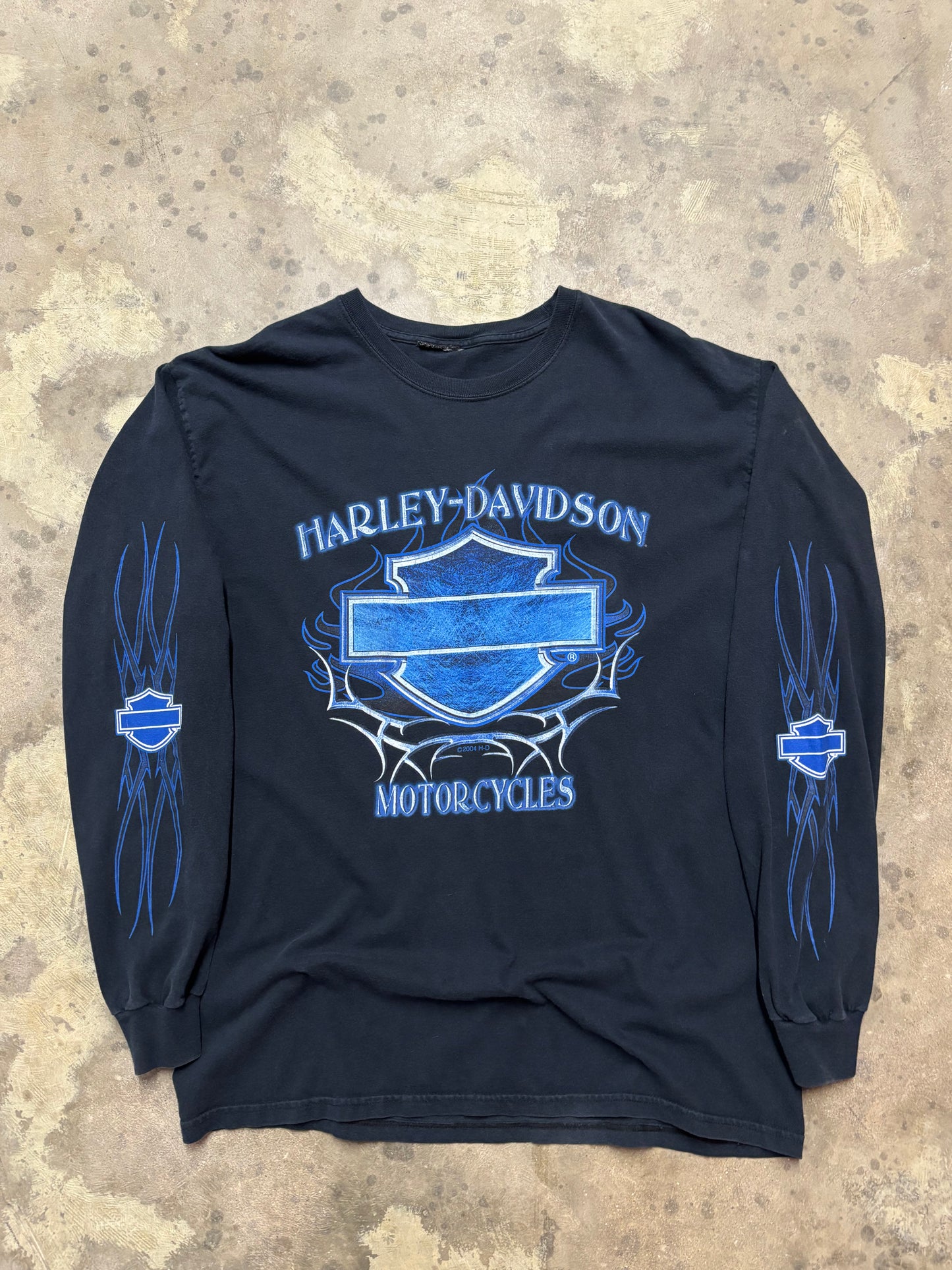 Vintage Harley Davidson Blue Shield longsleeve shirt size large