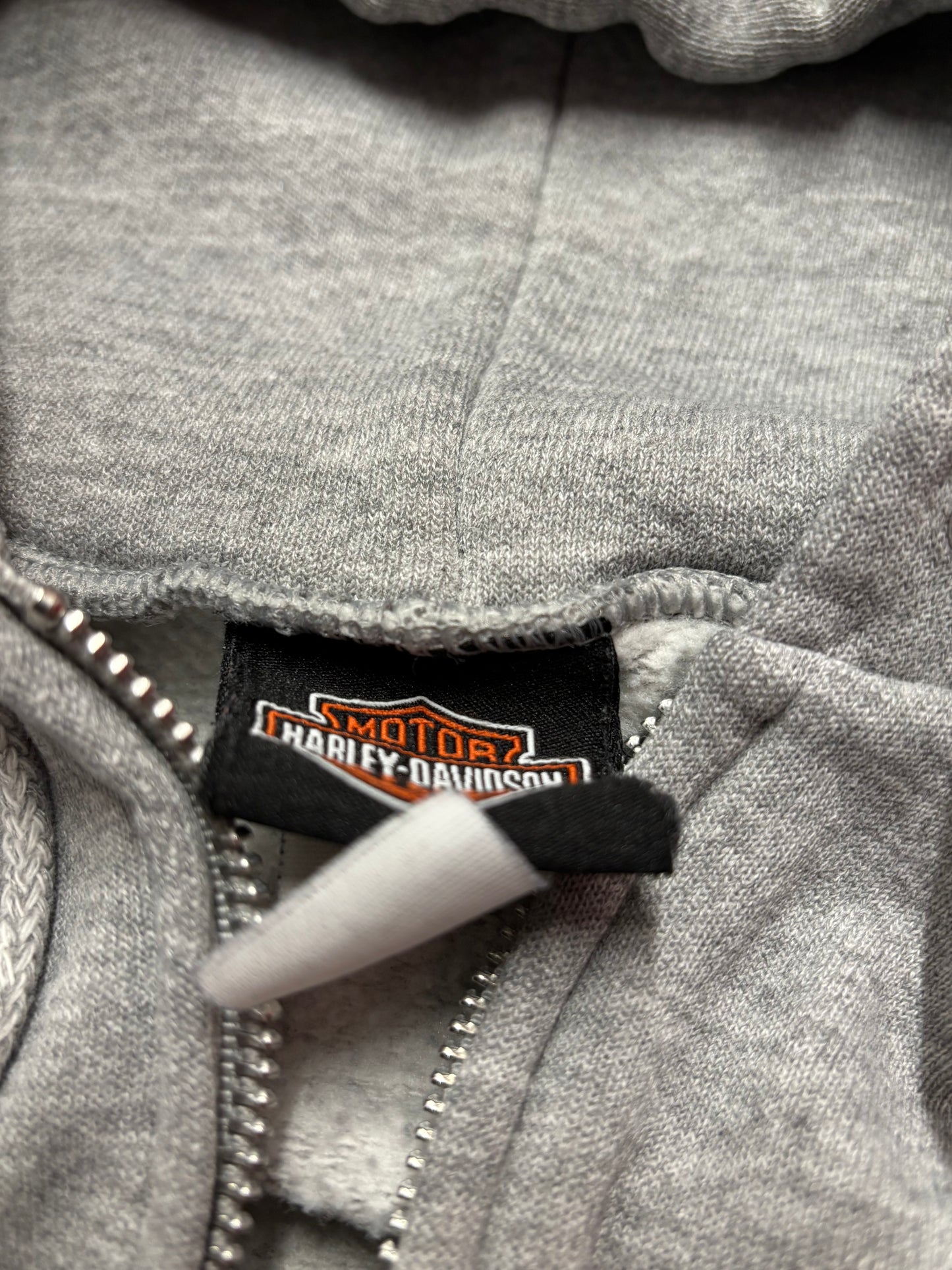 Vintage Harley Davidson Grey zip up flame hoodie size large