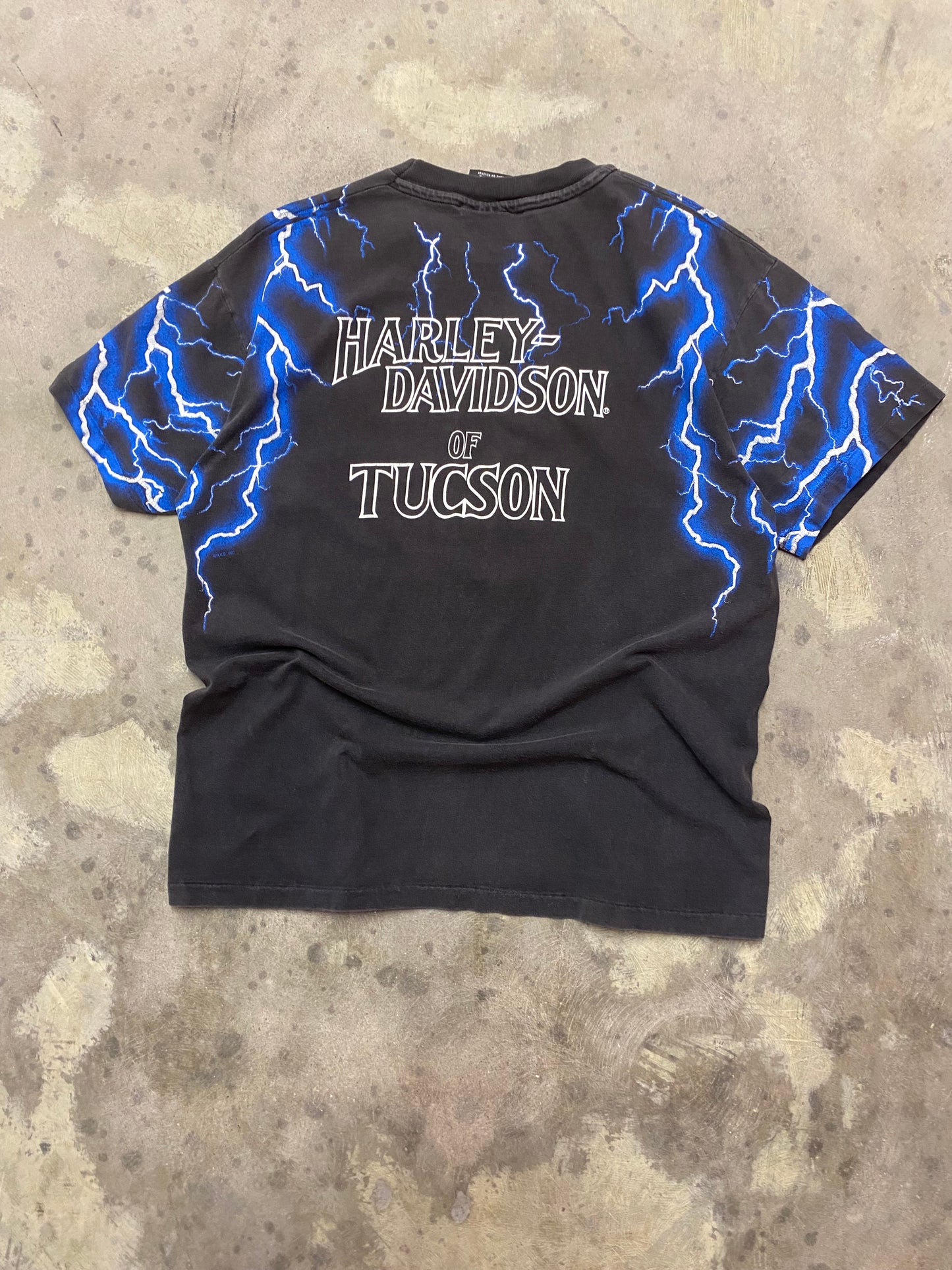 Vintage Harley Lightning Blue Thunder Size Large