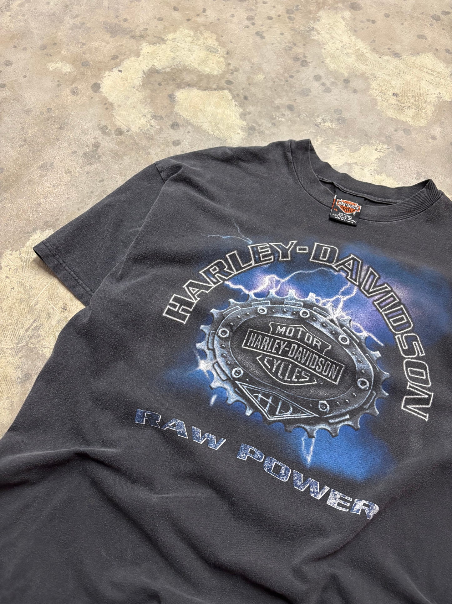 Vintage Harley Davidson lightning iron shirt size XL