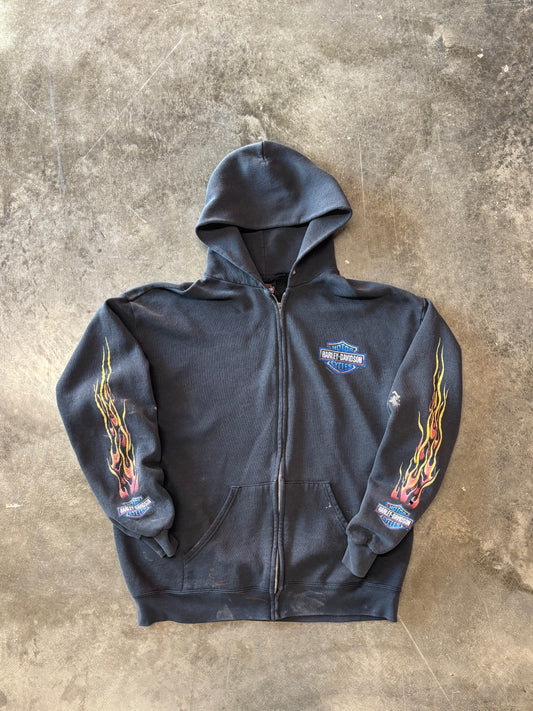 Vintage Harley Davidson thrashed zip up hoodie size large