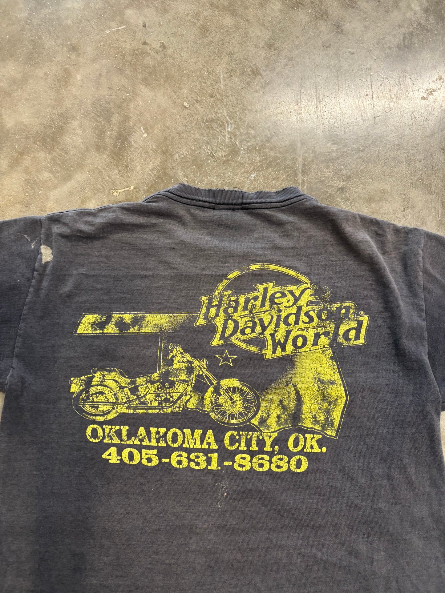 Vintage Harley Spellout Fader shirt size medium