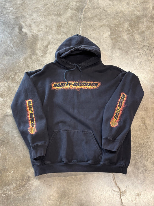 Vintage Harley Davidson flame hoodie size large