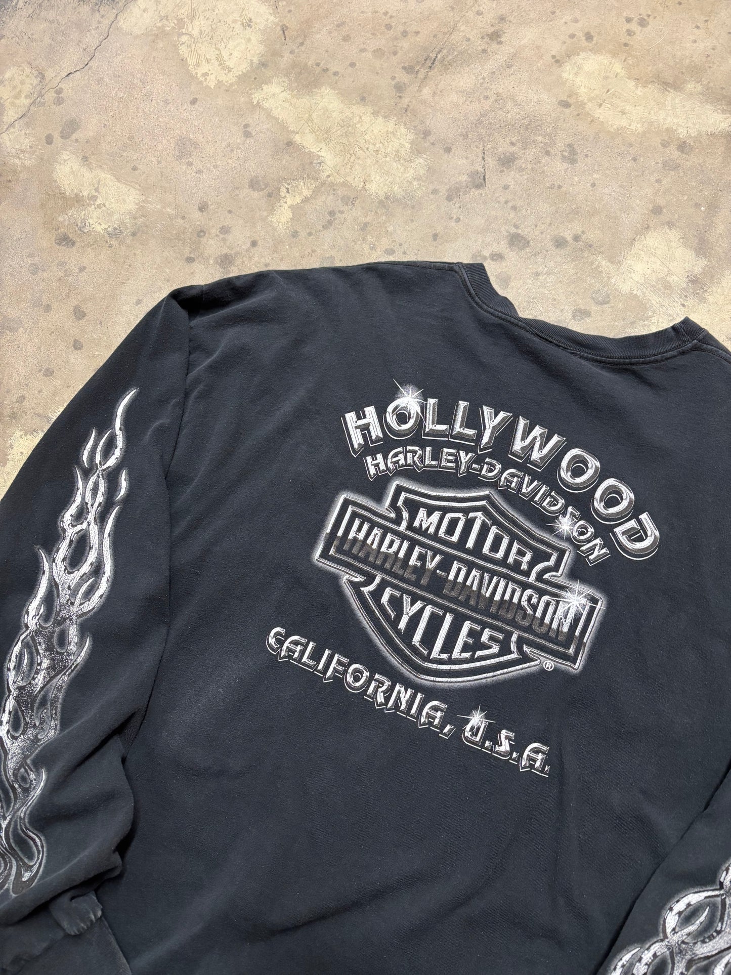 Vintage Chrome Harley Davidson flame long sleeve size 3X