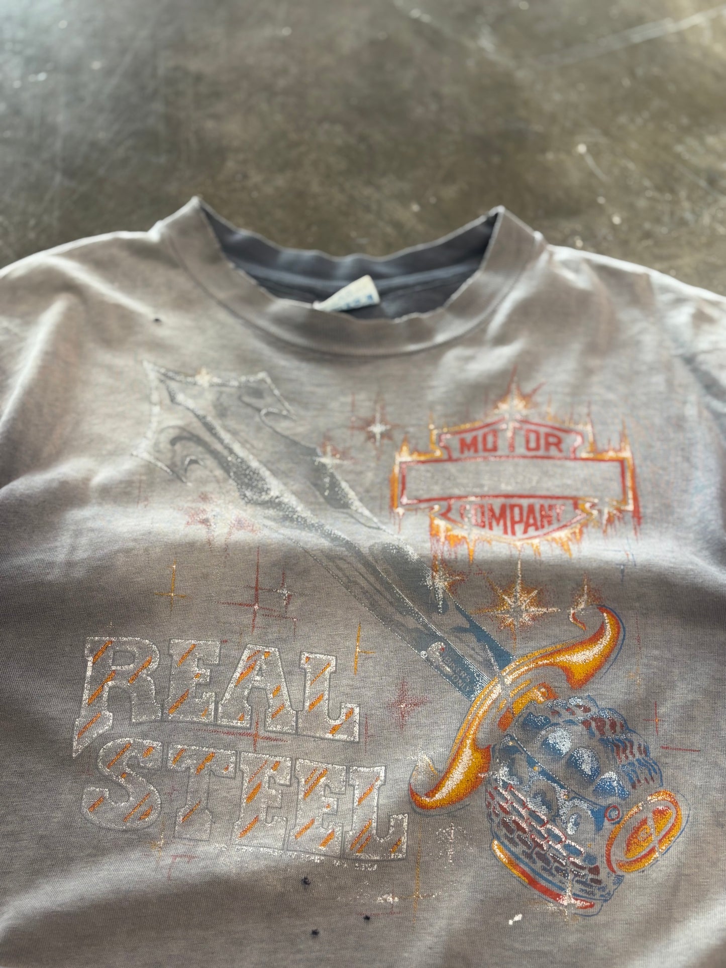 Vintage Harley Davidson Super Faded Real Steel shirt size large