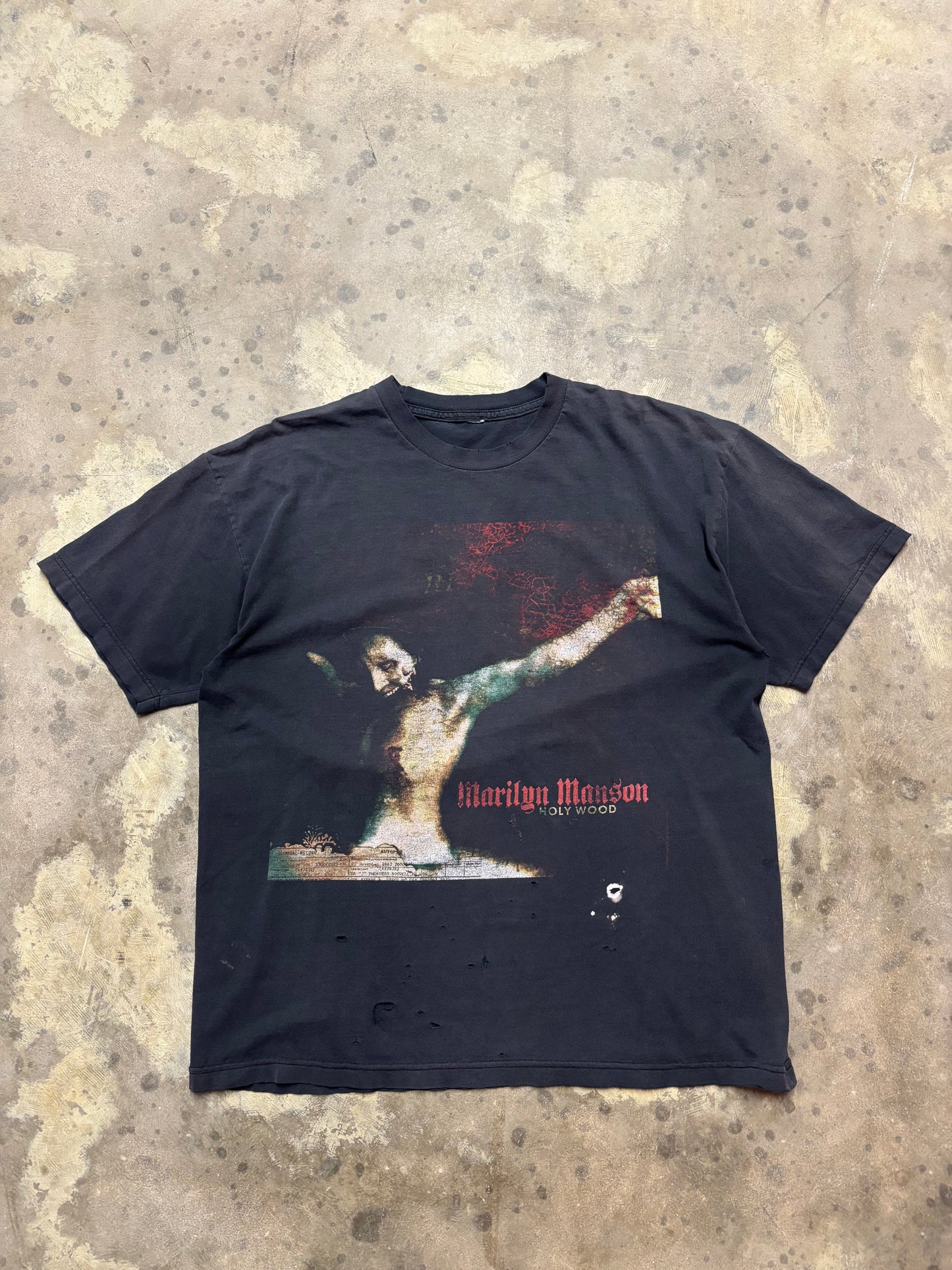 Vintage Marilyn Manson shirt size extra large thrashed