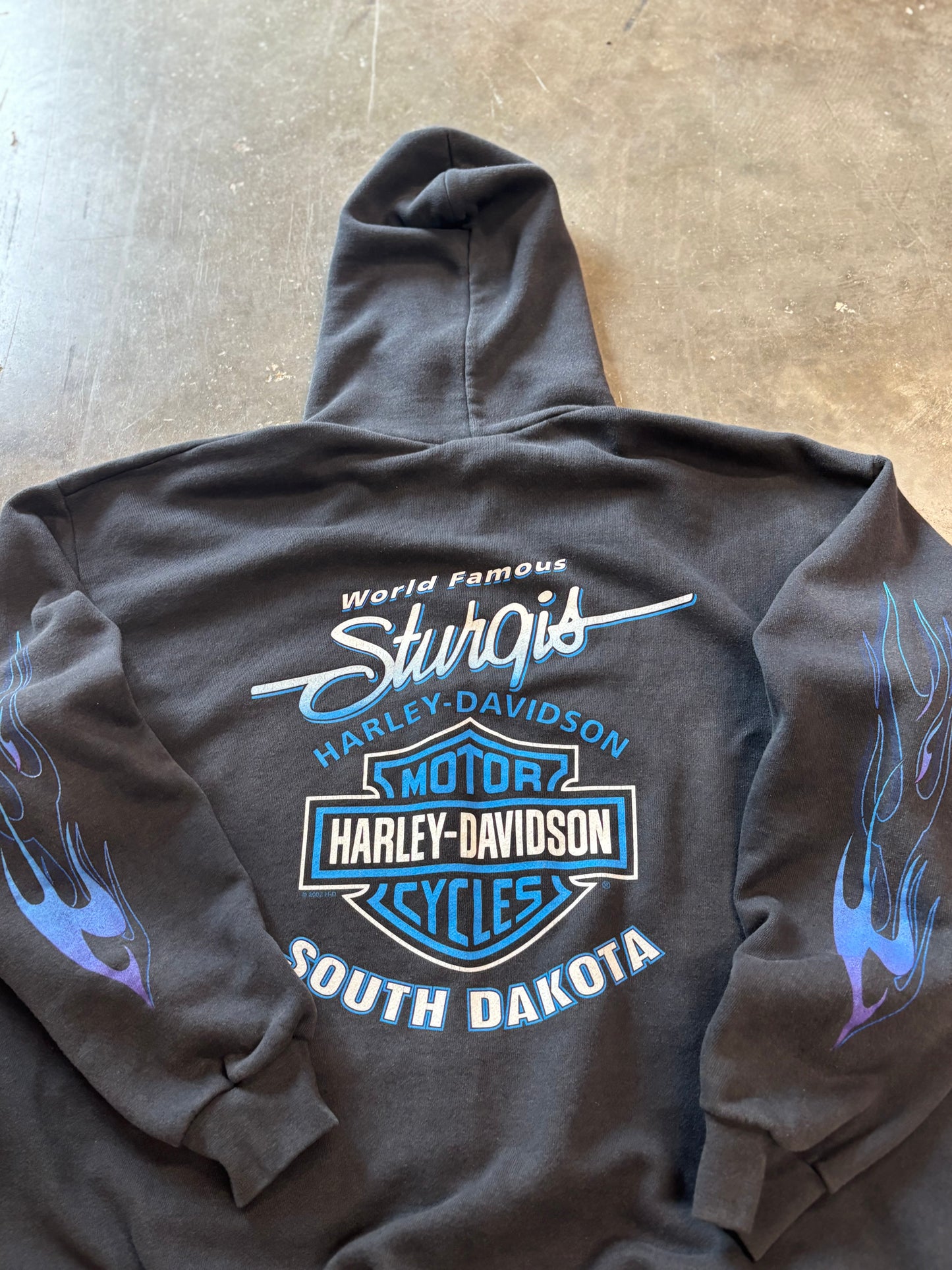 Vintage Harley Davidson Purple Flame zip up size XL