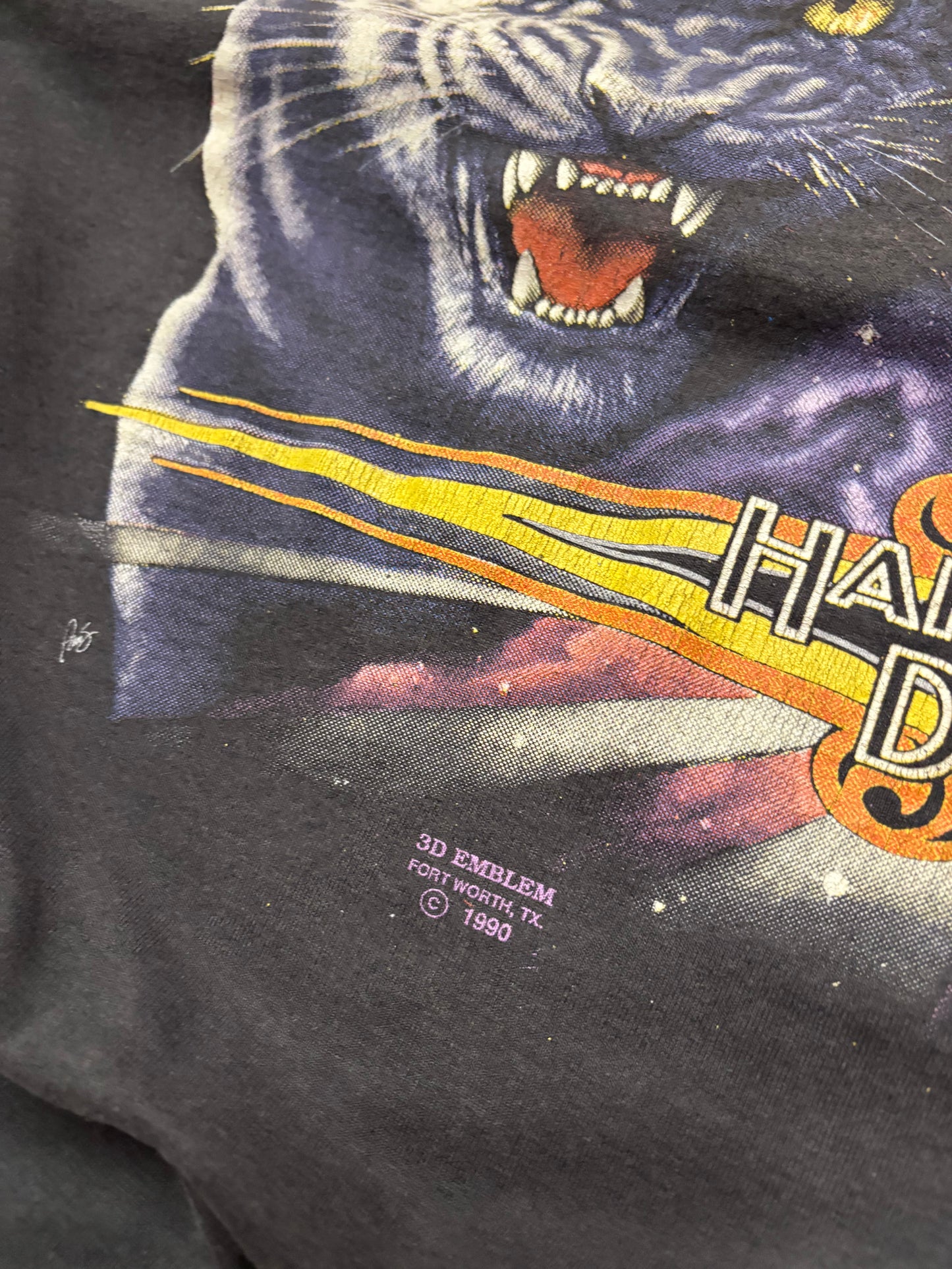 Vintage Harley Davidson 3d emblem panther shirt size extra large