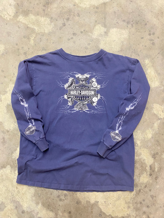 Vintage Purple Lightning Harley Davidson Long sleeve size extra large