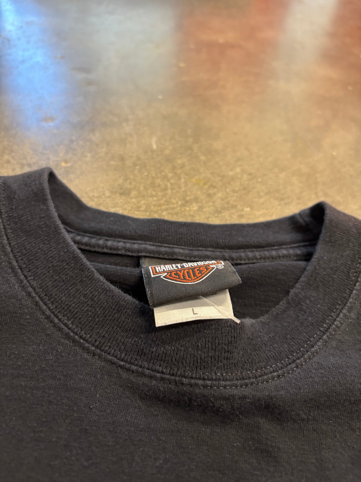 Vintage Harley Davidson chrome flame long sleeve size large
