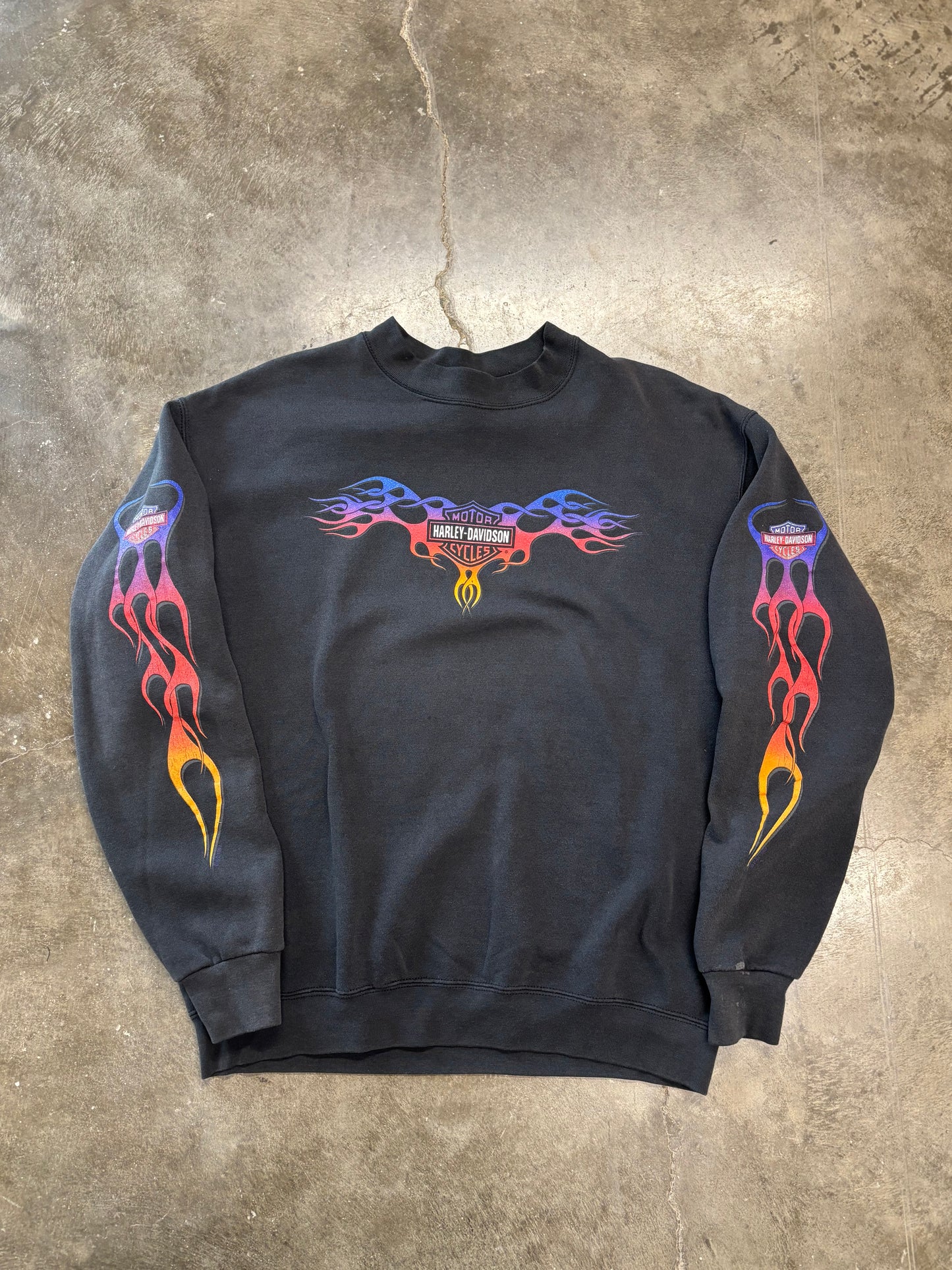 Vintage Harley Davidson Rainbow flame sweatshirt size medium