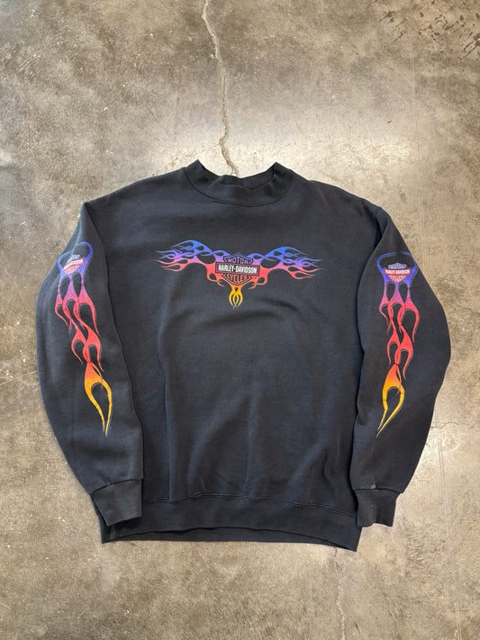 Vintage Harley Davidson Rainbow flame sweatshirt size medium