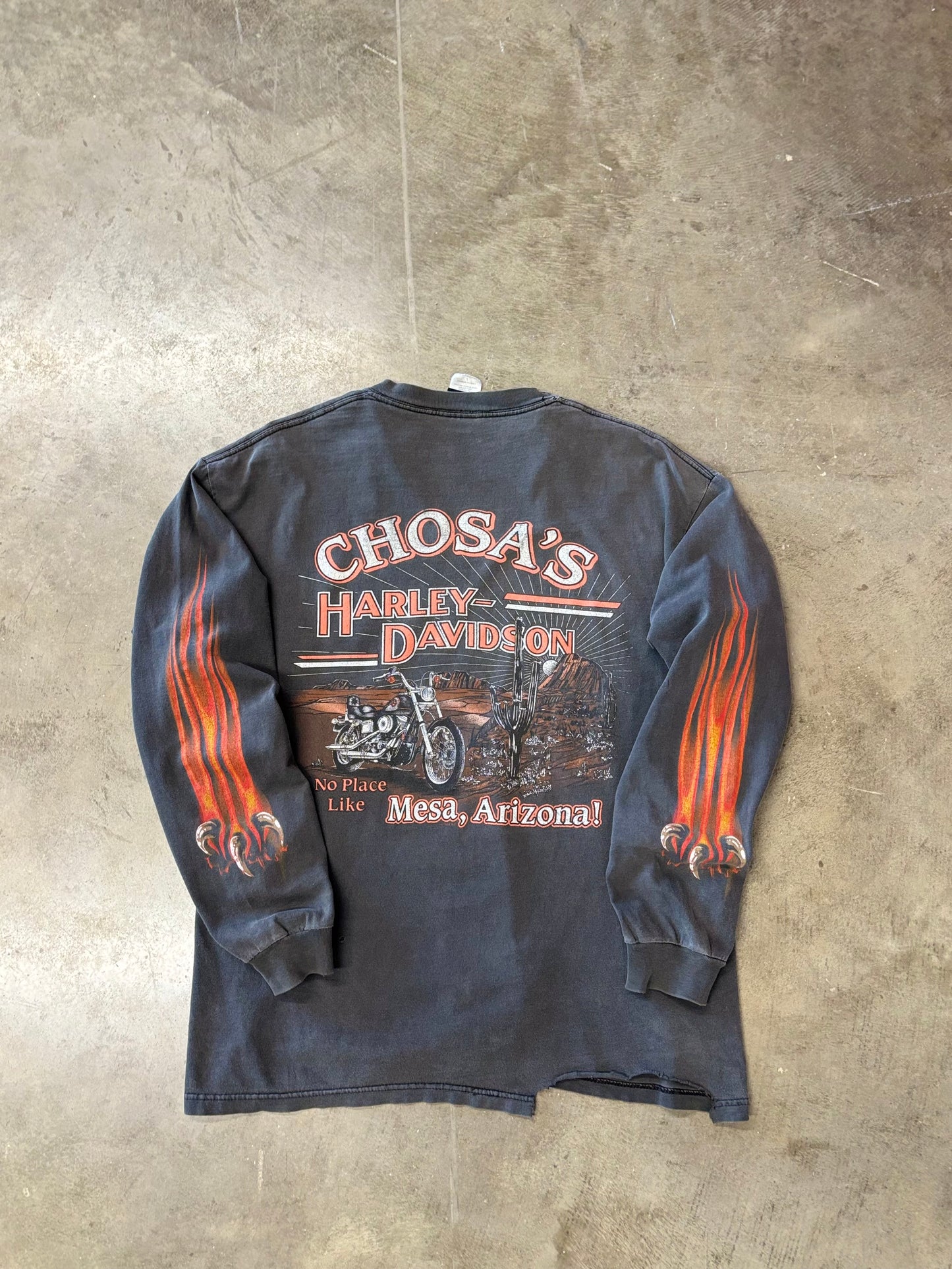 Vintage Harley Davidson Eagle claw long sleeve size large