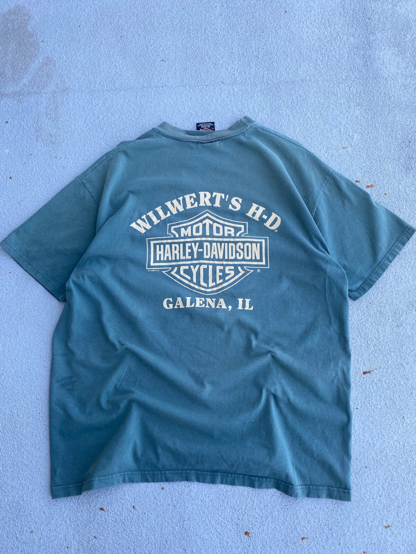 Vintage Harley Davidson green shirt Size XL