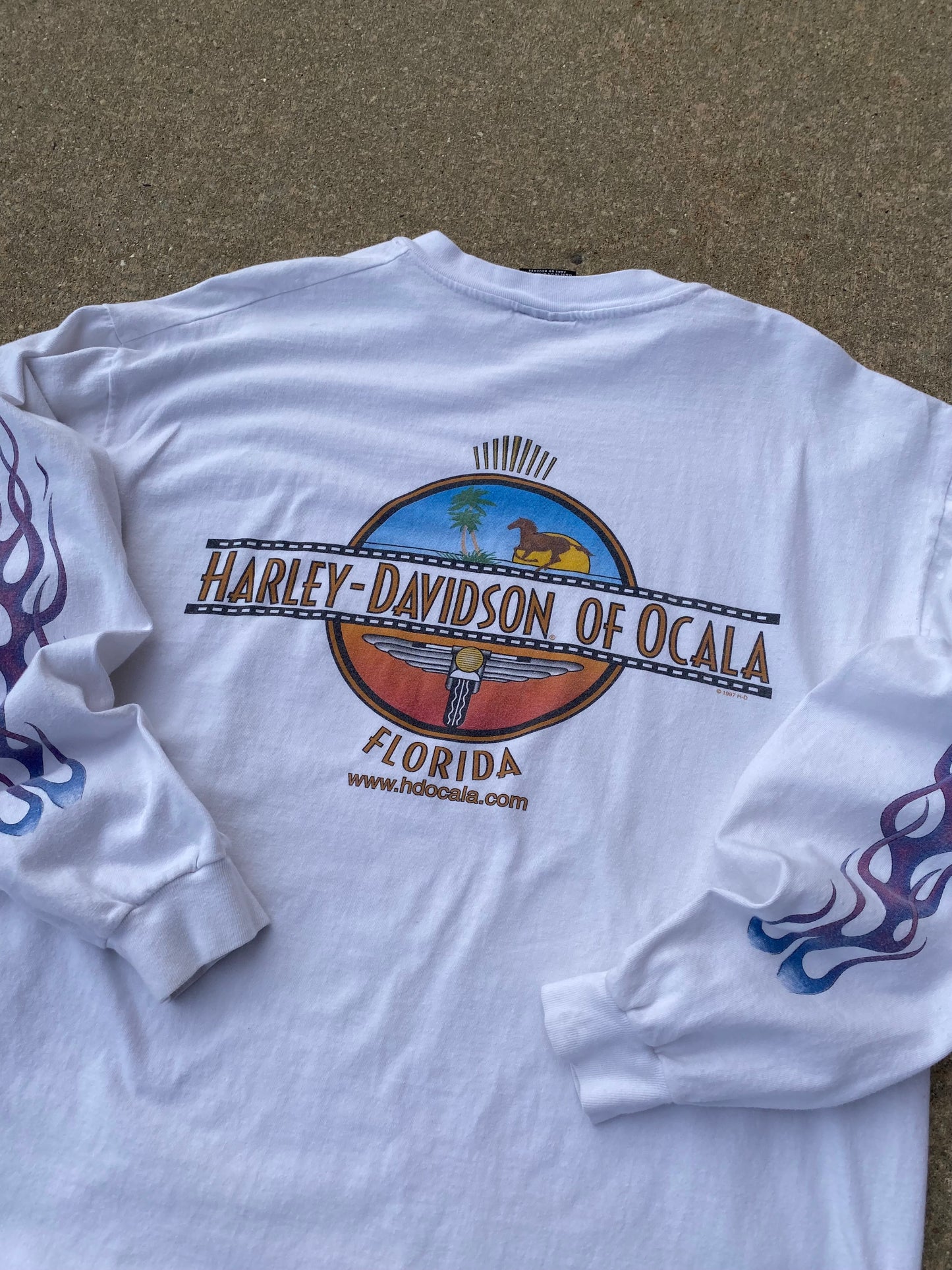Vintage Harley Davidson Purple Flame Long sleeve Size XL