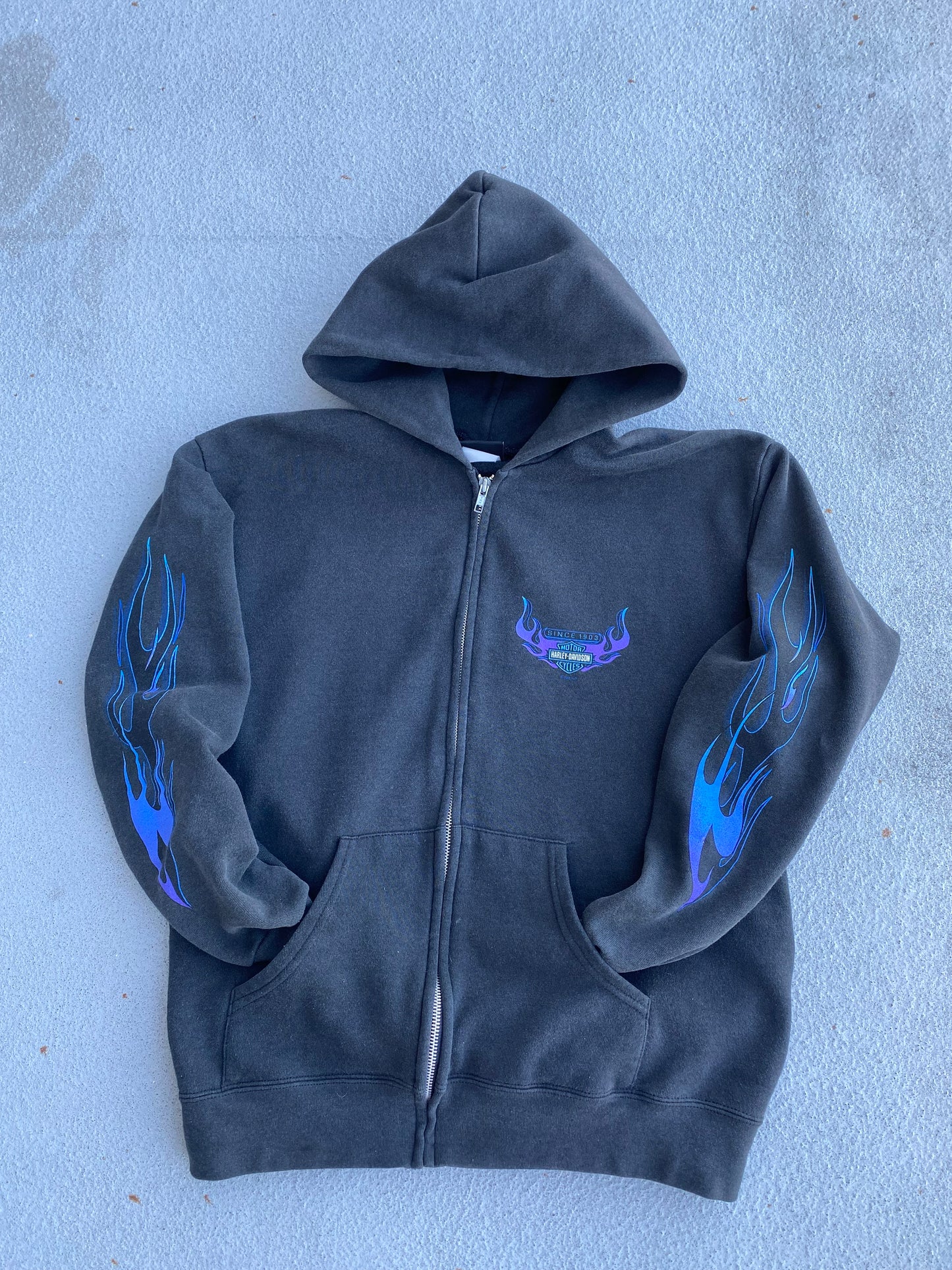 Vintage Harley Davidson Purple flame zip up hoodie size medium