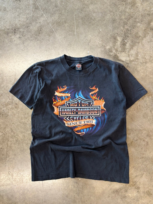 Vintage Harley Davidson Flaming shield shirt size medium