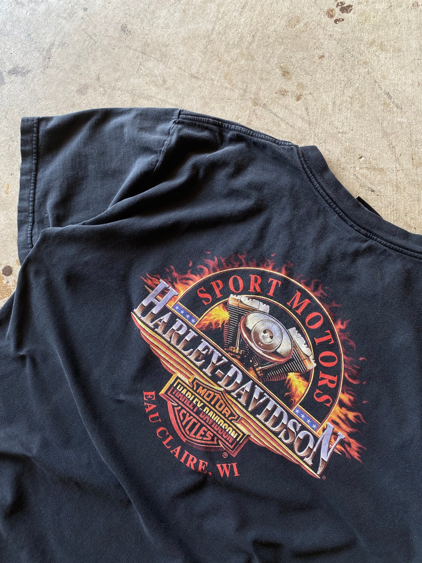 Vintage Flaming Shovelhead Harley Davidson Shirt size large