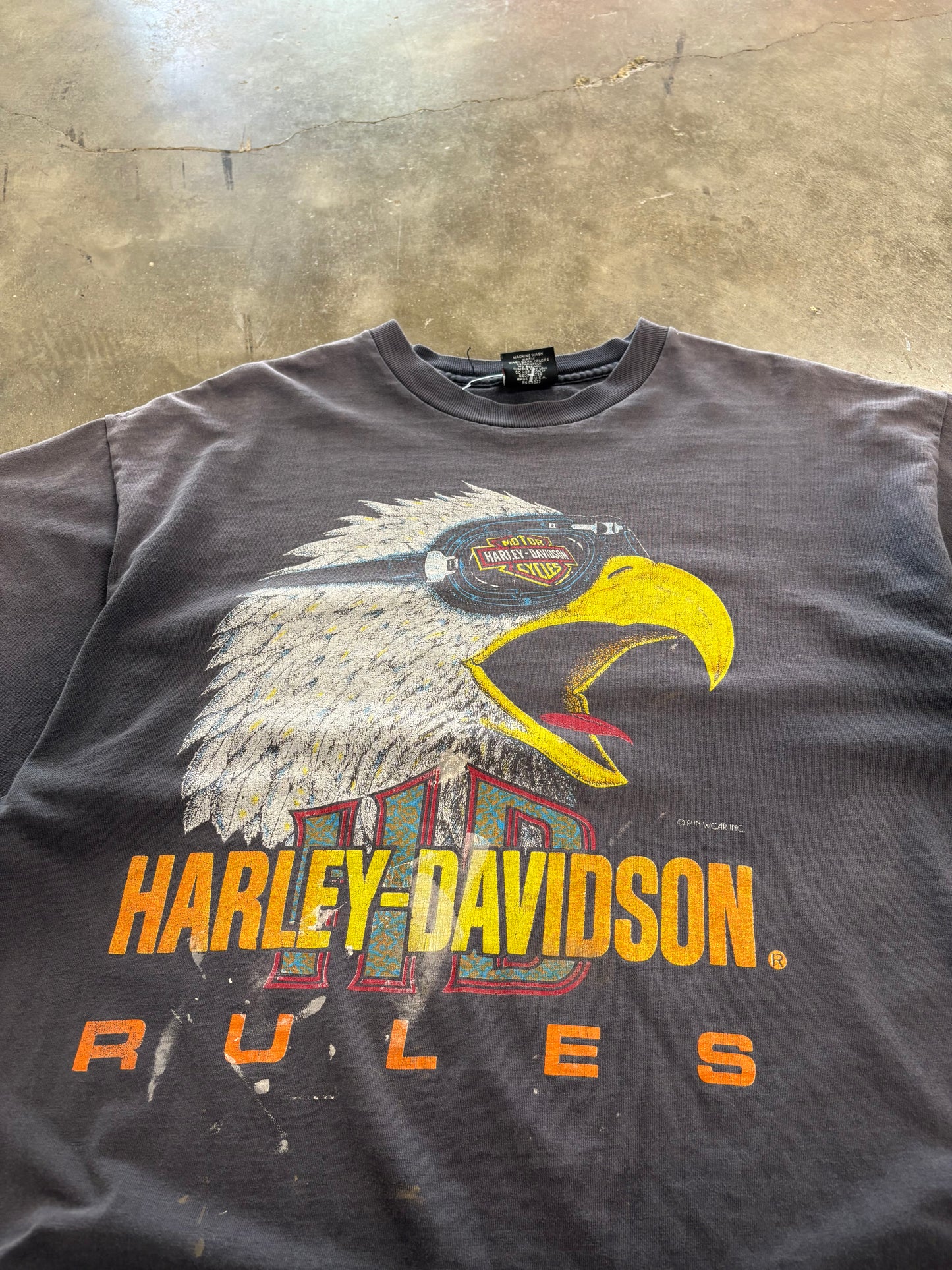 Vintage Faded Out Harley Davidson Screaming Eagle shirt size xl