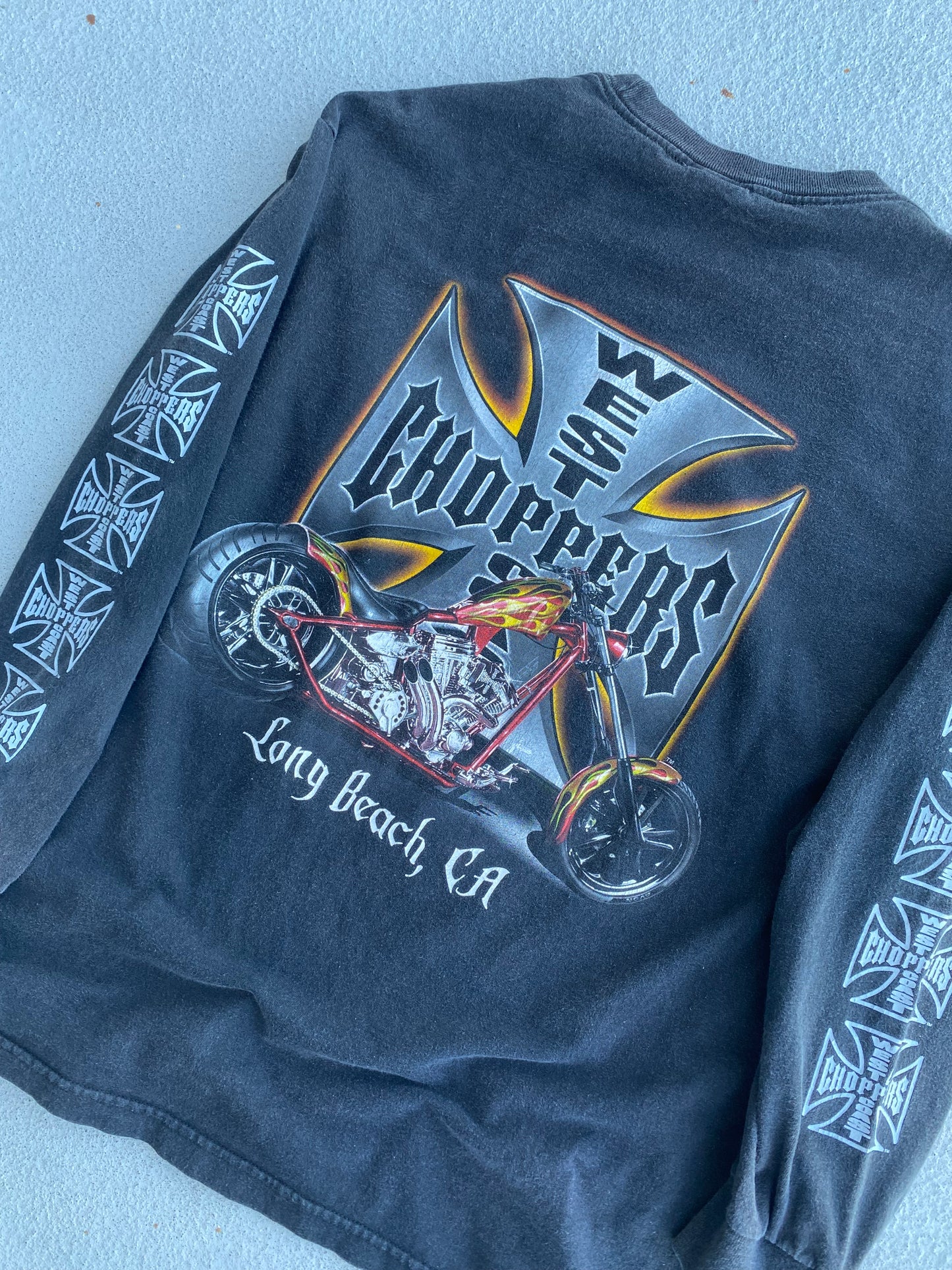 Vintage West Coast Choppers chrome long sleeve shirt size large