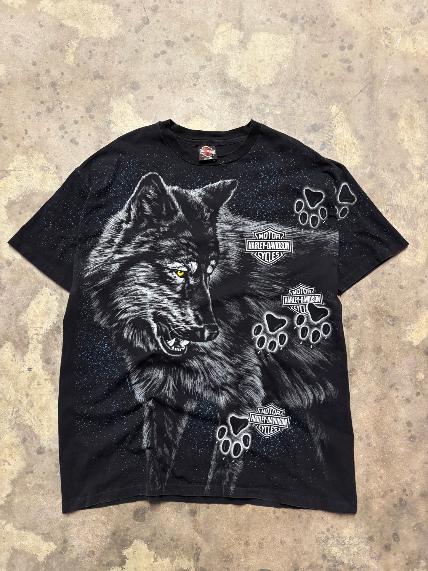Vintage Harley Davidson Wolf AOP shirt size XXL