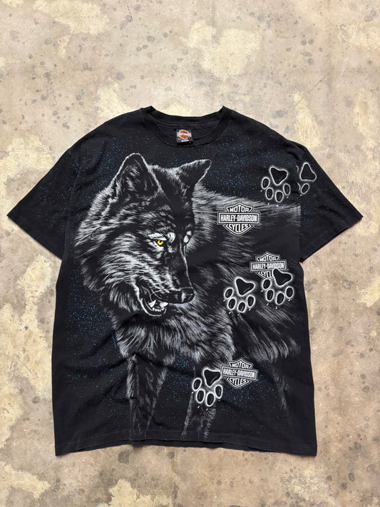 Vintage Harley Davidson Wolf AOP shirt size XXL