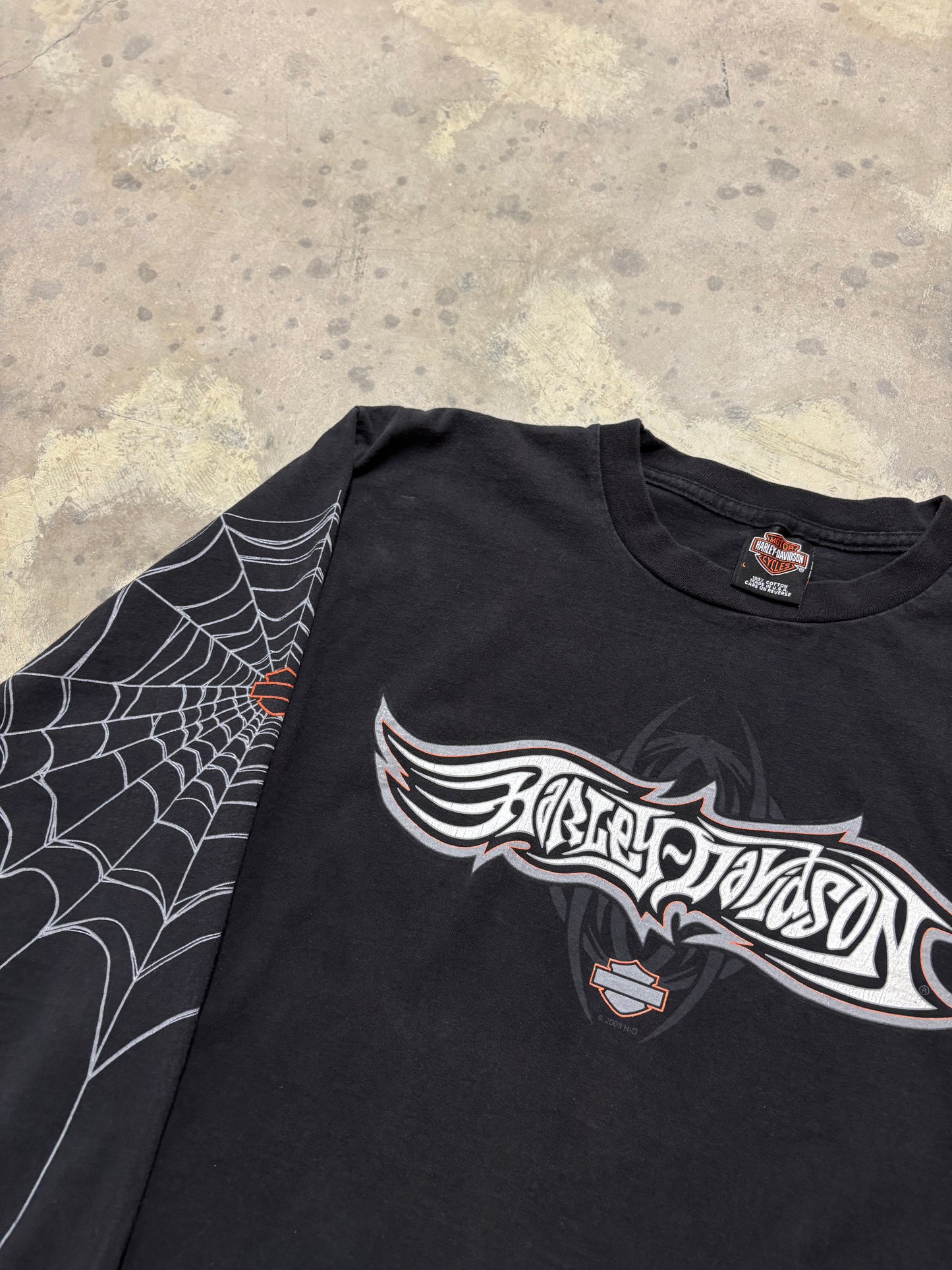 Vintage Harley Davidson SpiderWeb long sleeve size large