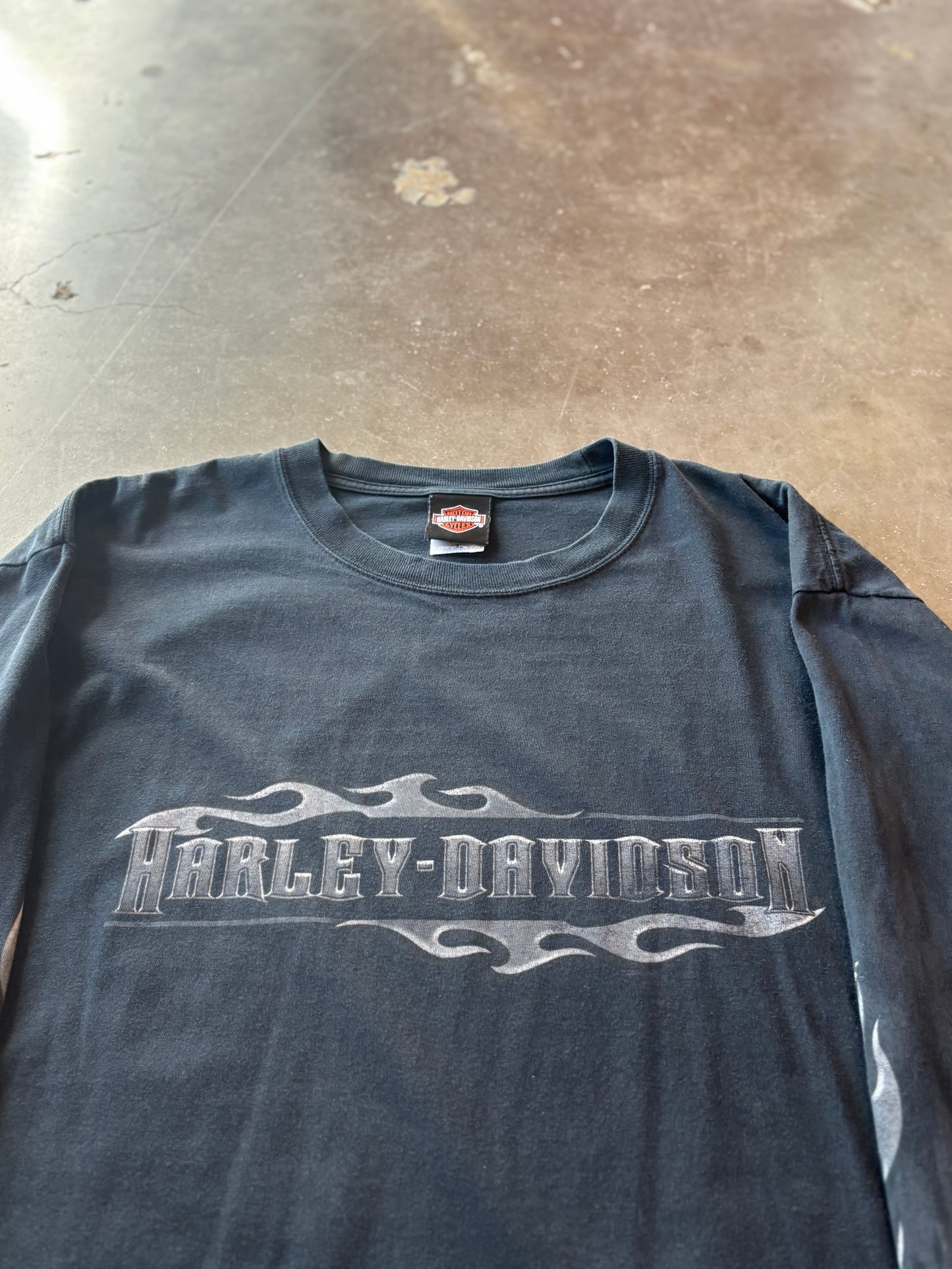Vintage Harley Davidson Chrome flame long sleeve size xl