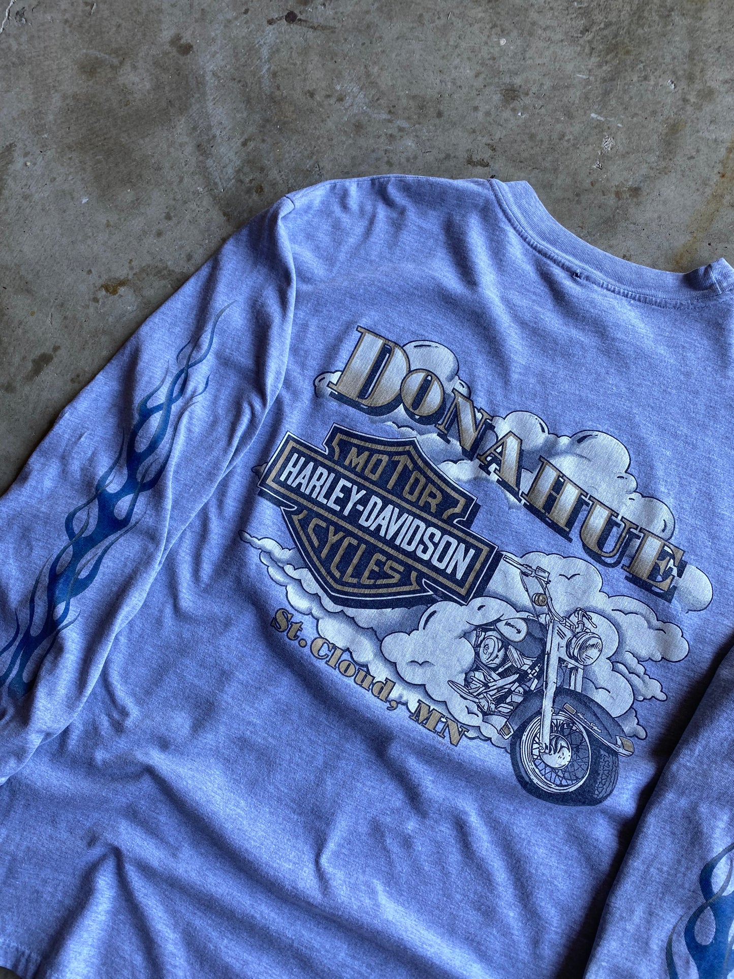 Vintage Harley Davidson Rising blue flame shirt size large