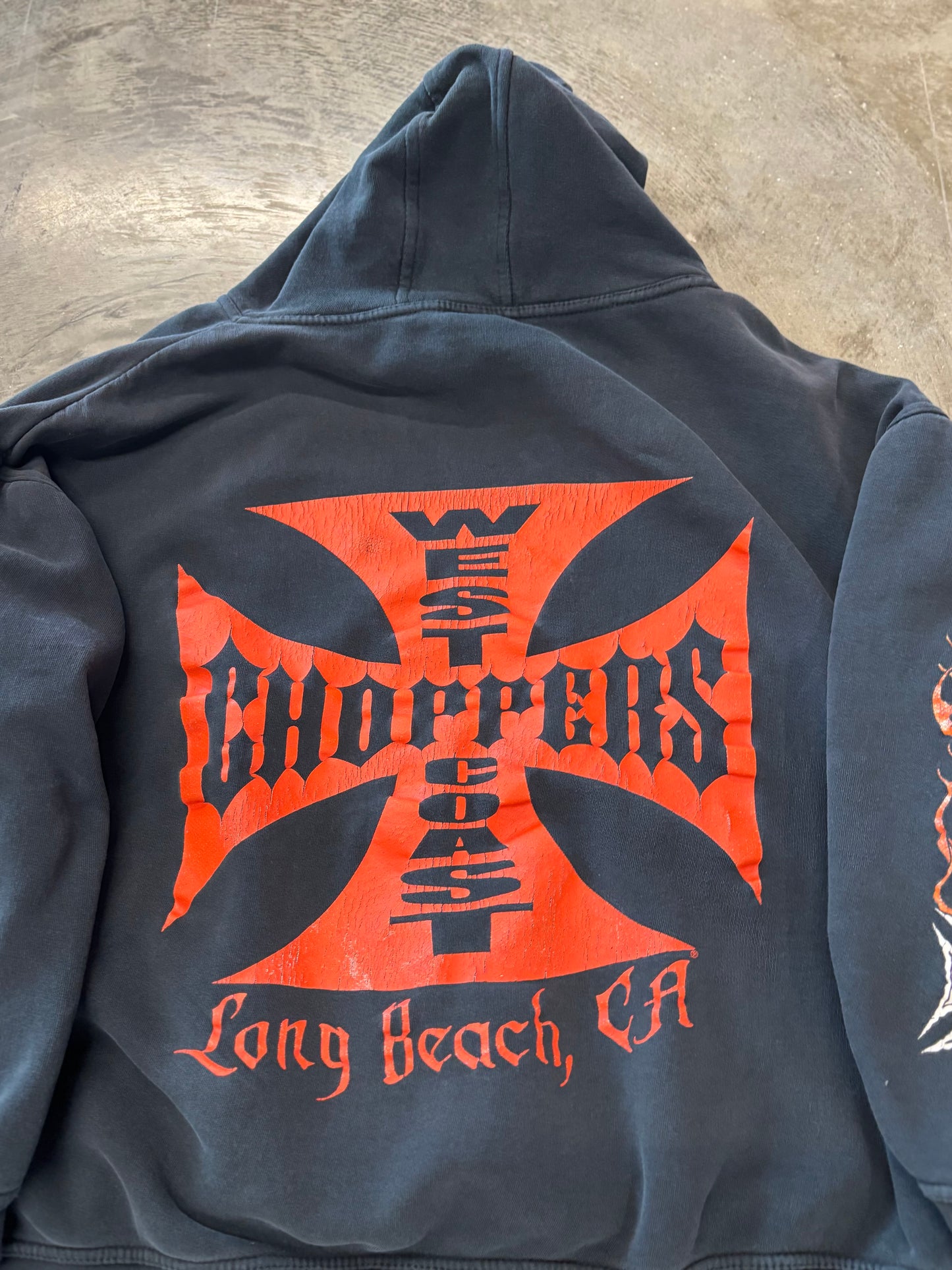 Vintage Boxy Thrashed West Coast choppers hoodie size large