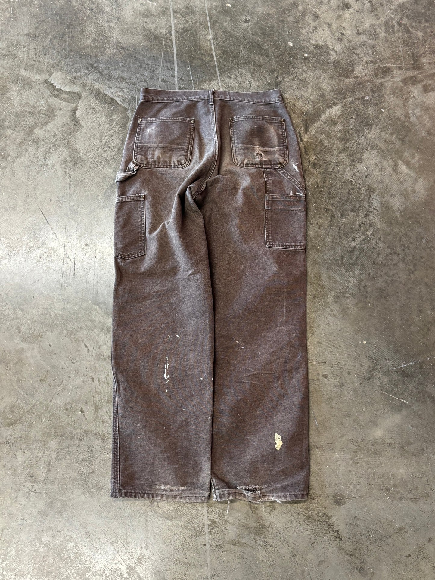 Vintage Brown Carharrt double knees faded