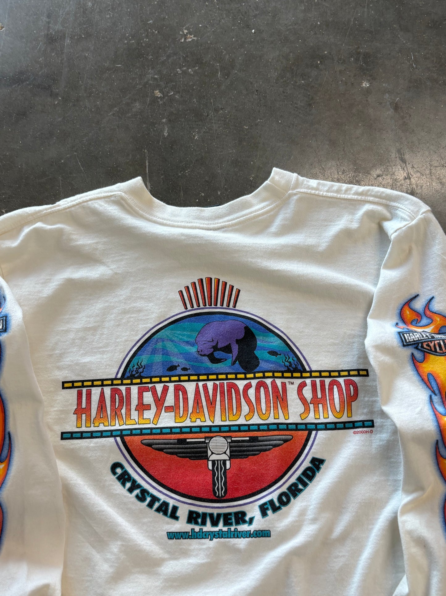 Vintage Harley Davidson white long sleeve size large